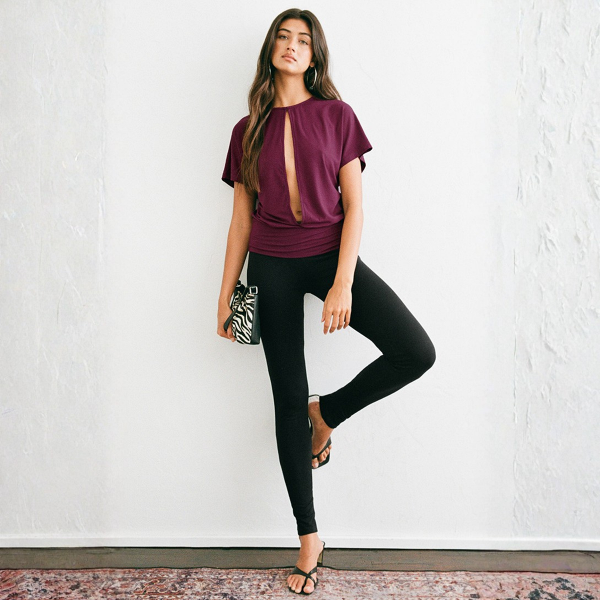 Motel Rocks Womens Krystle Top in Deep Purple-Deep Purple