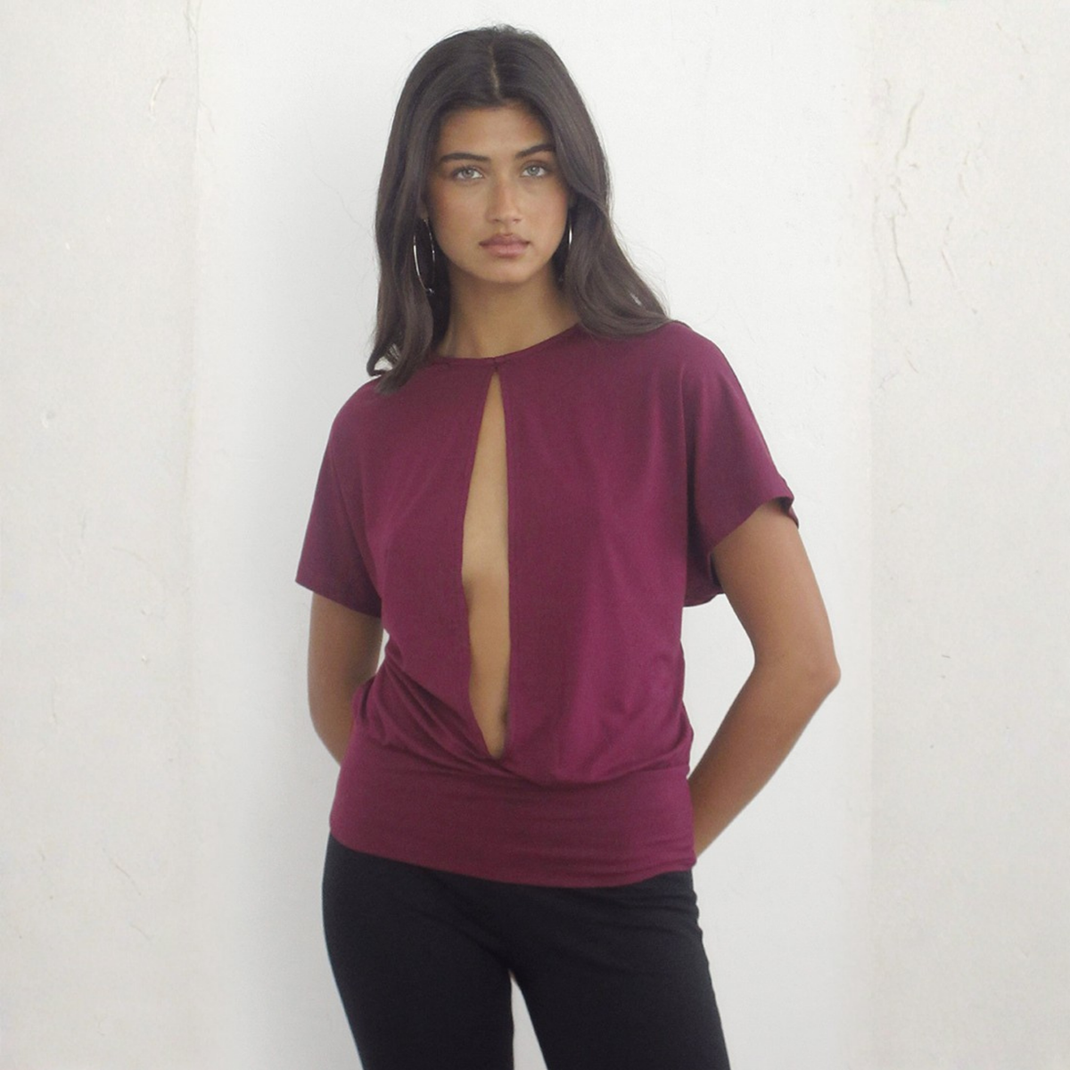 Motel Rocks Womens Krystle Top in Deep Purple-Deep Purple