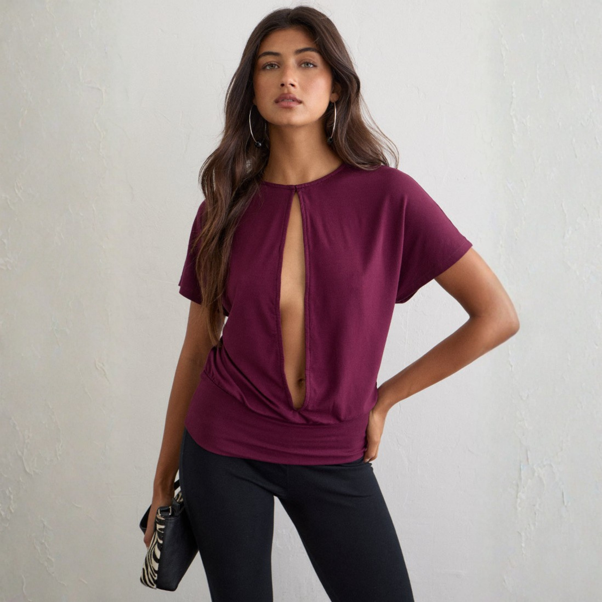 Motel Rocks Womens Krystle Top in Deep Purple-Deep Purple