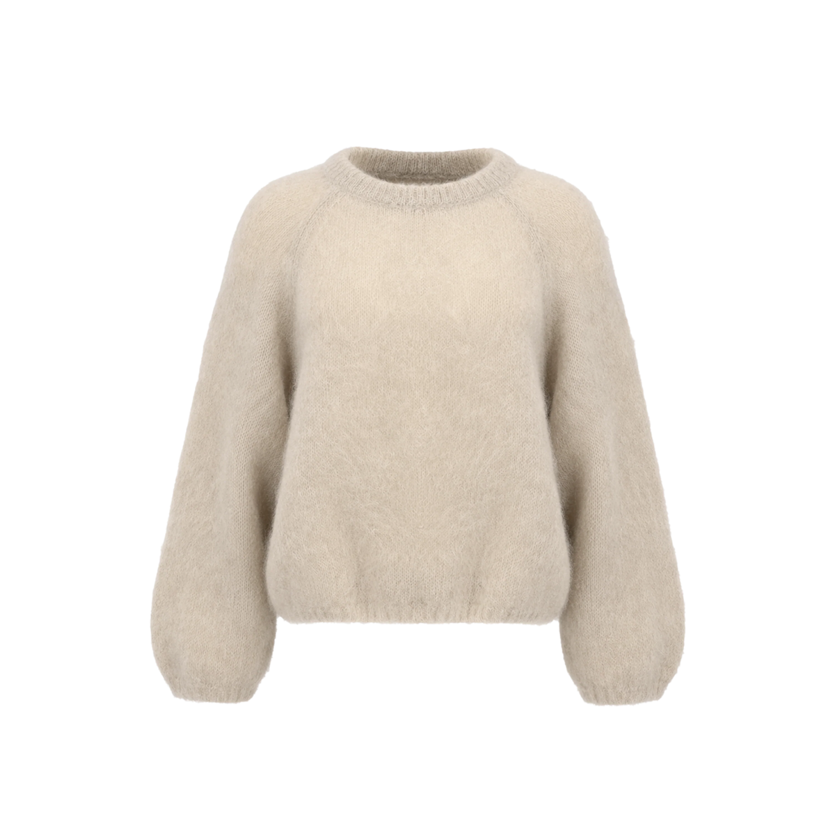 Americandreams Womens Liana Round Neck Pullover-Beige 