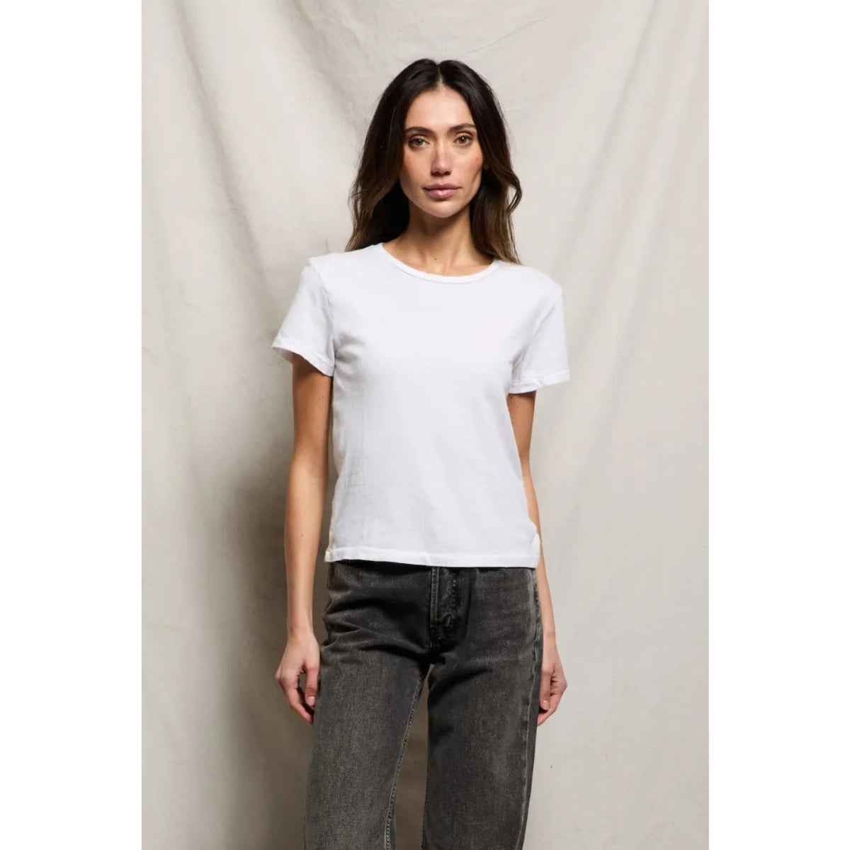 Perfect White Tee Womens Lisa Recycle Cotton Slim Crew Tee