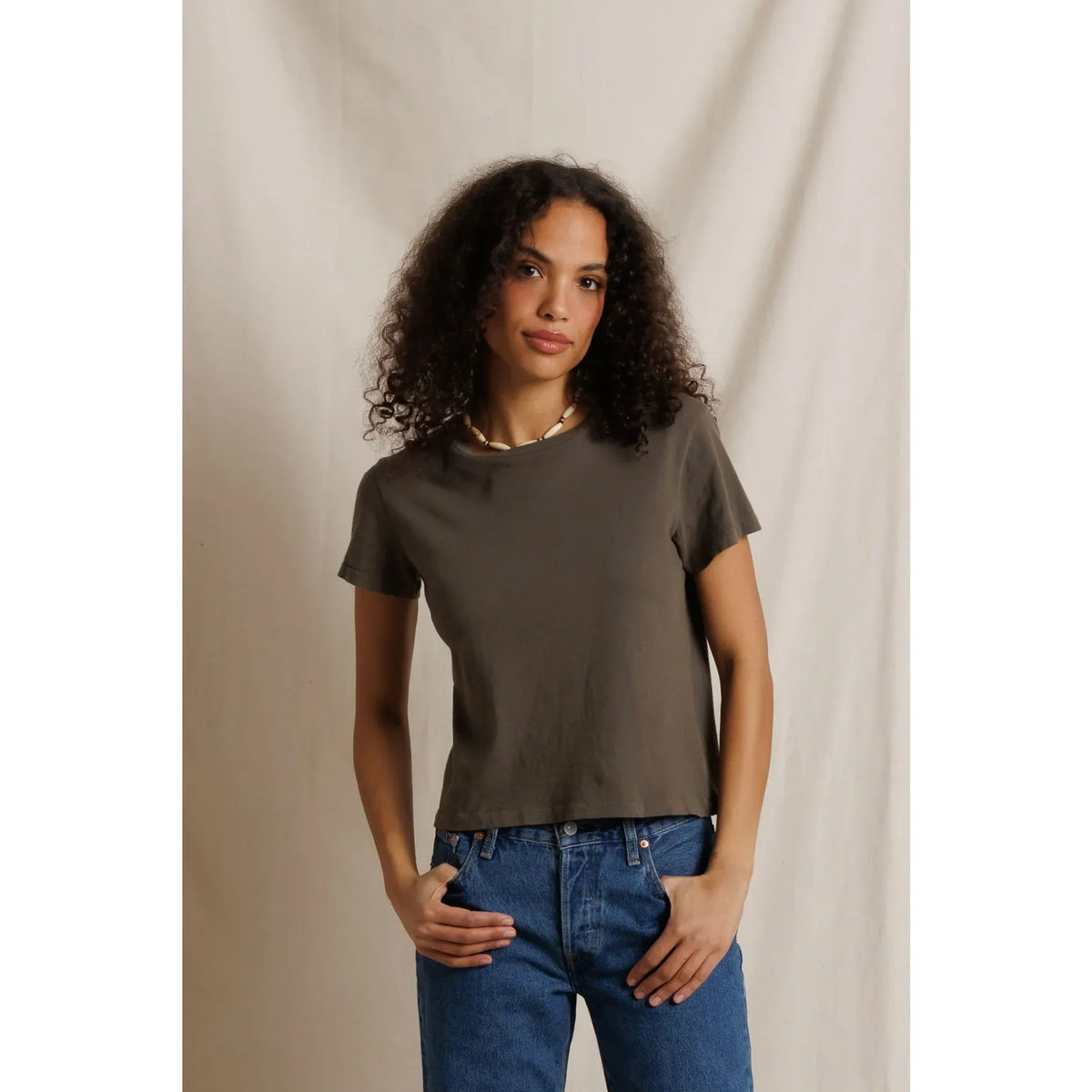 Perfect White Tee Womens Lisa Recycle Cotton Slim Crew Tee