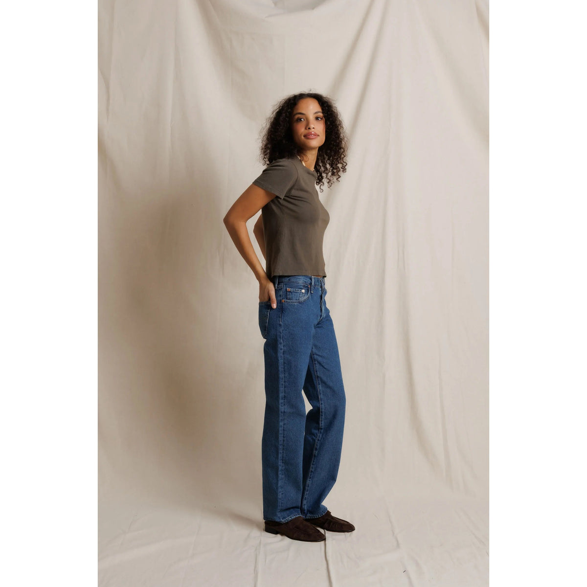 Perfect White Tee Womens Lisa Recycle Cotton Slim Crew Tee