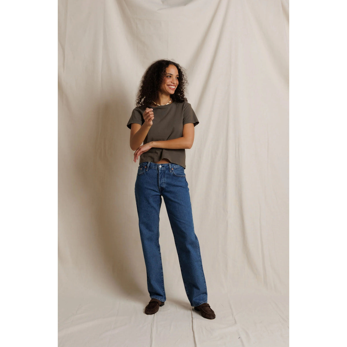 Perfect White Tee Womens Lisa Recycle Cotton Slim Crew Tee