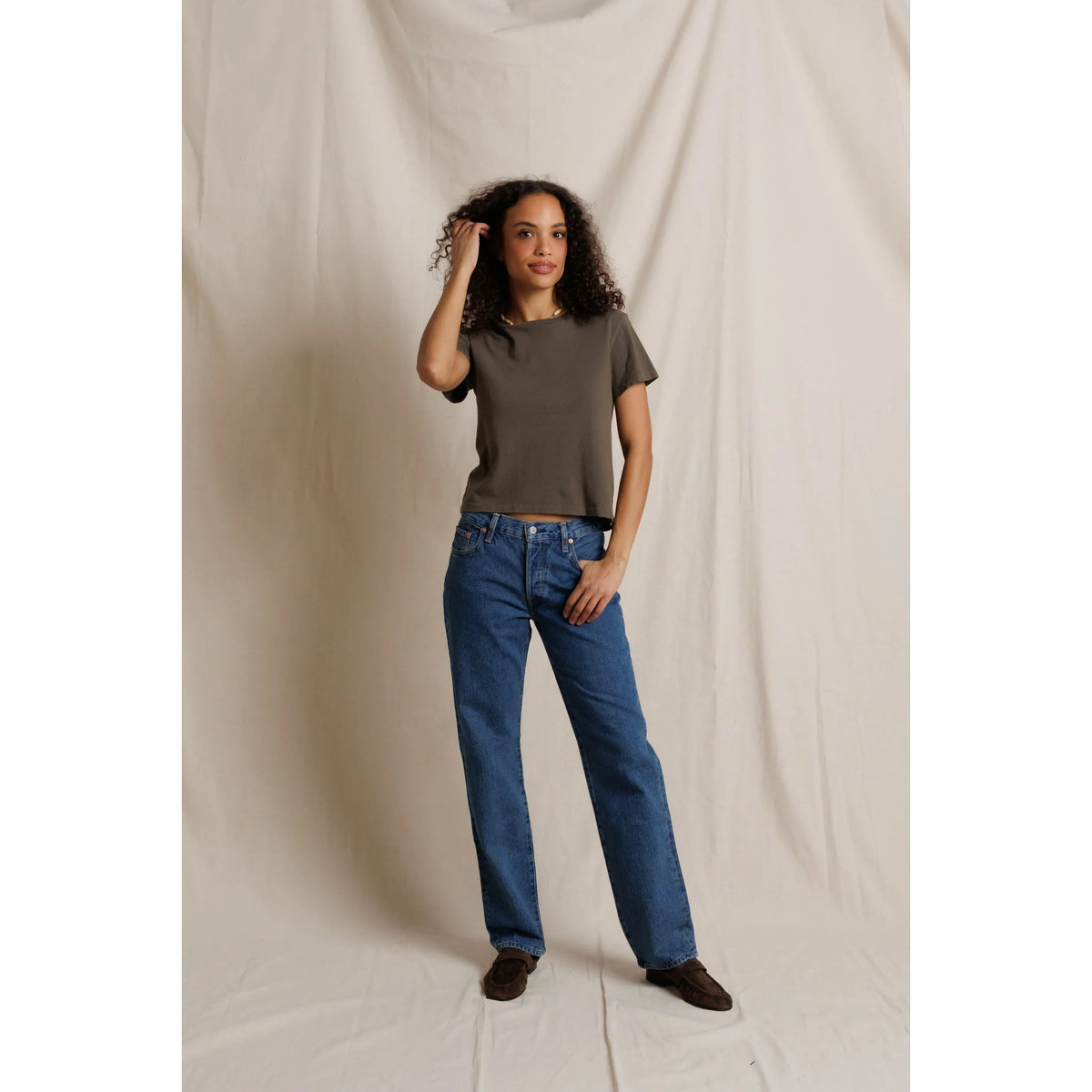 Perfect White Tee Womens Lisa Recycle Cotton Slim Crew Tee