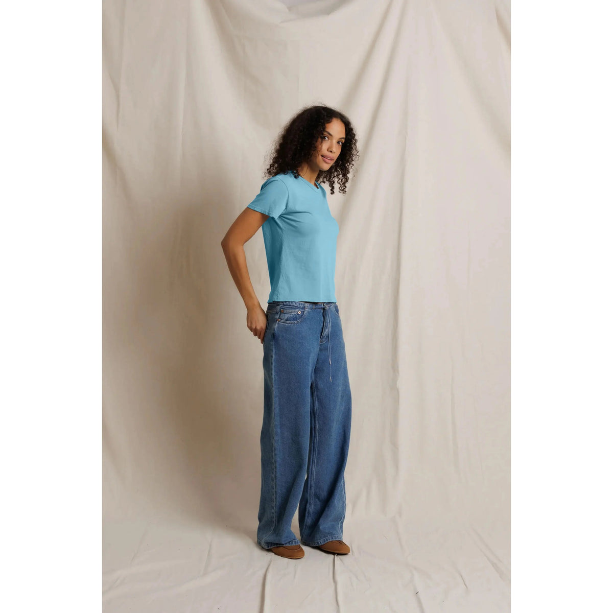 Perfect White Tee Womens Lisa Recycle Cotton Slim Crew Tee