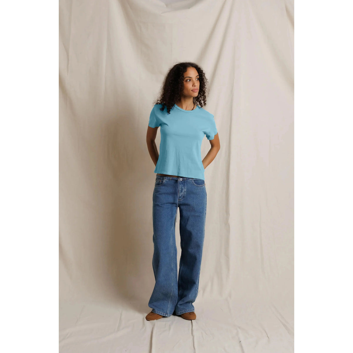 Perfect White Tee Womens Lisa Recycle Cotton Slim Crew Tee