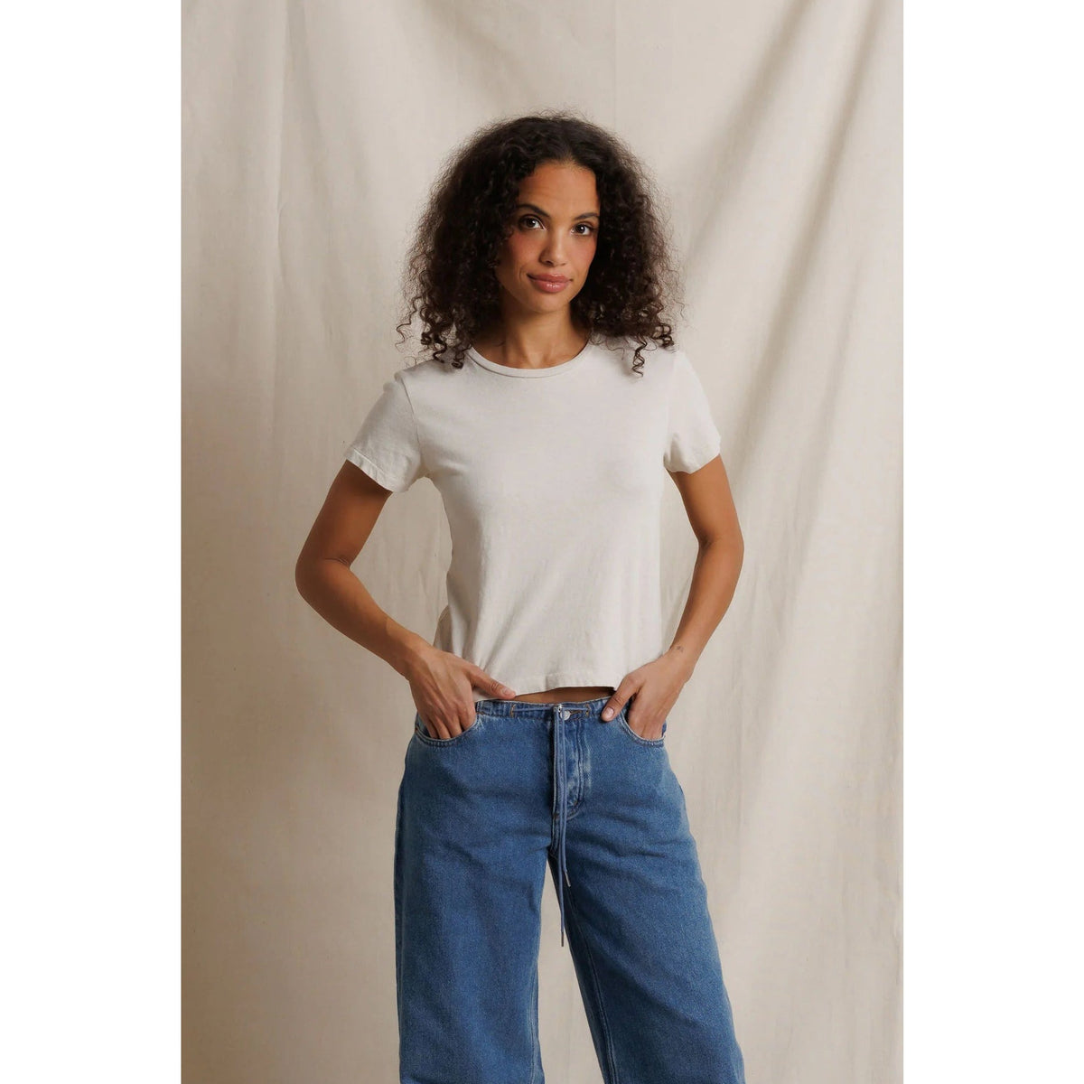 Perfect White Tee Womens Lisa Recycle Cotton Slim Crew Tee