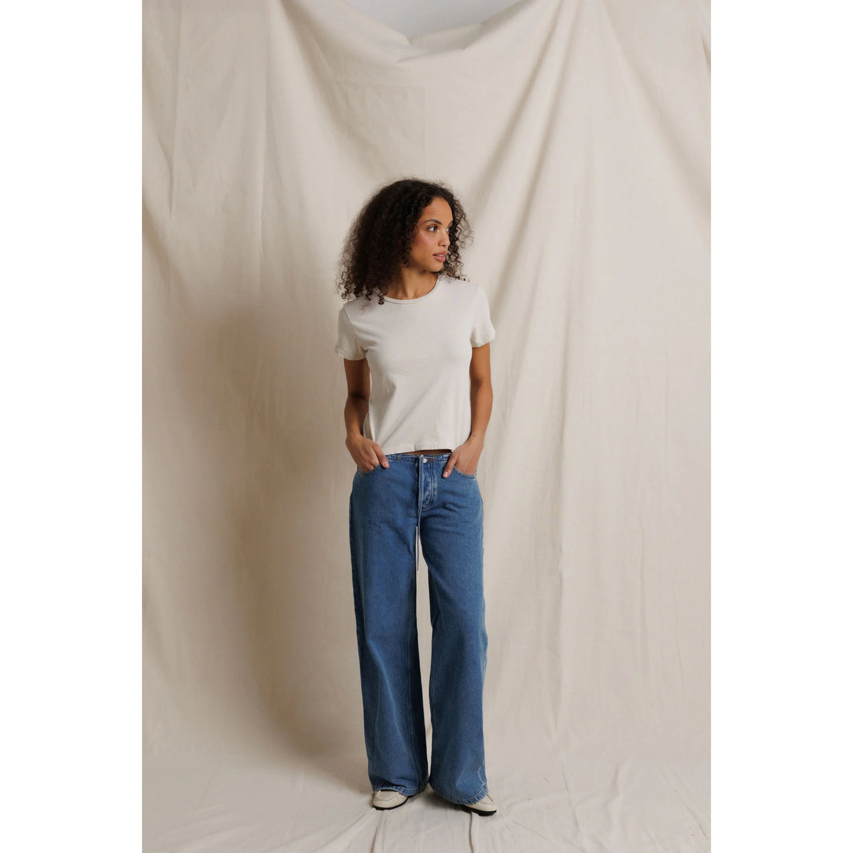 Perfect White Tee Womens Lisa Recycle Cotton Slim Crew Tee