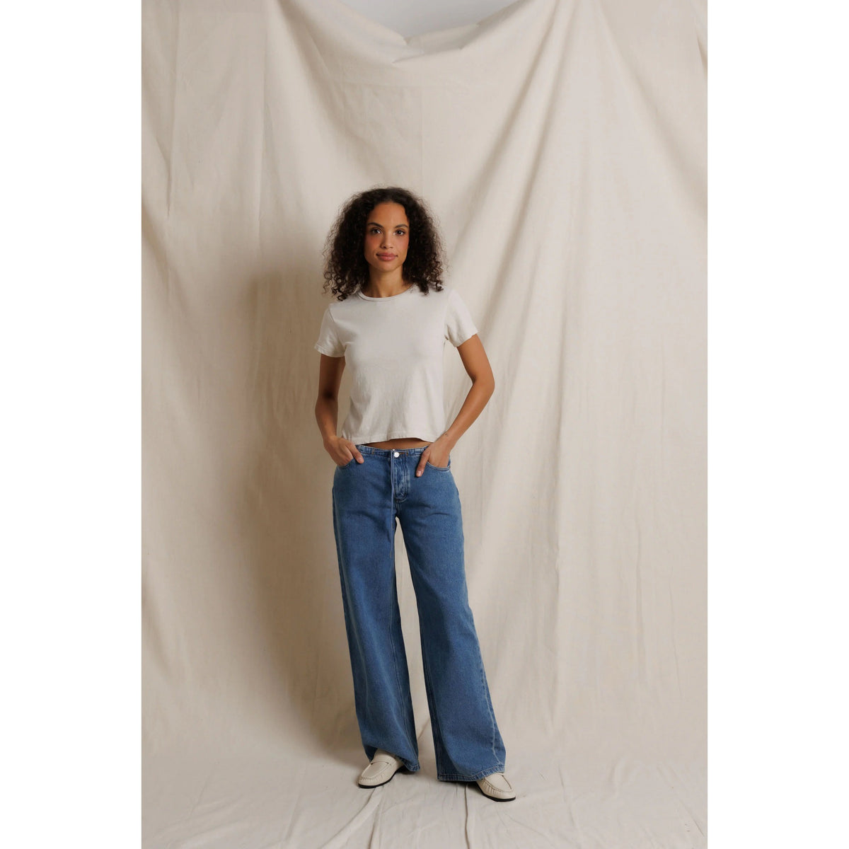 Perfect White Tee Womens Lisa Recycle Cotton Slim Crew Tee