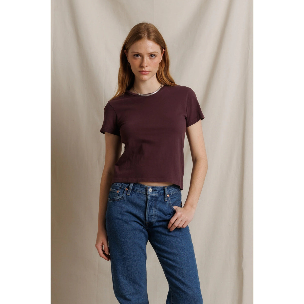 Perfect White Tee Womens Lisa Recycle Cotton Slim Crew Tee