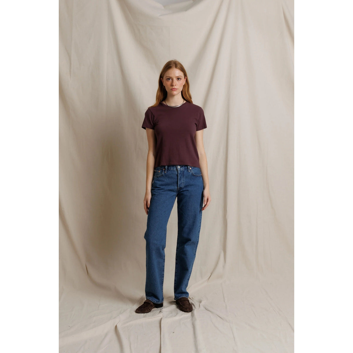 Perfect White Tee Womens Lisa Recycle Cotton Slim Crew Tee
