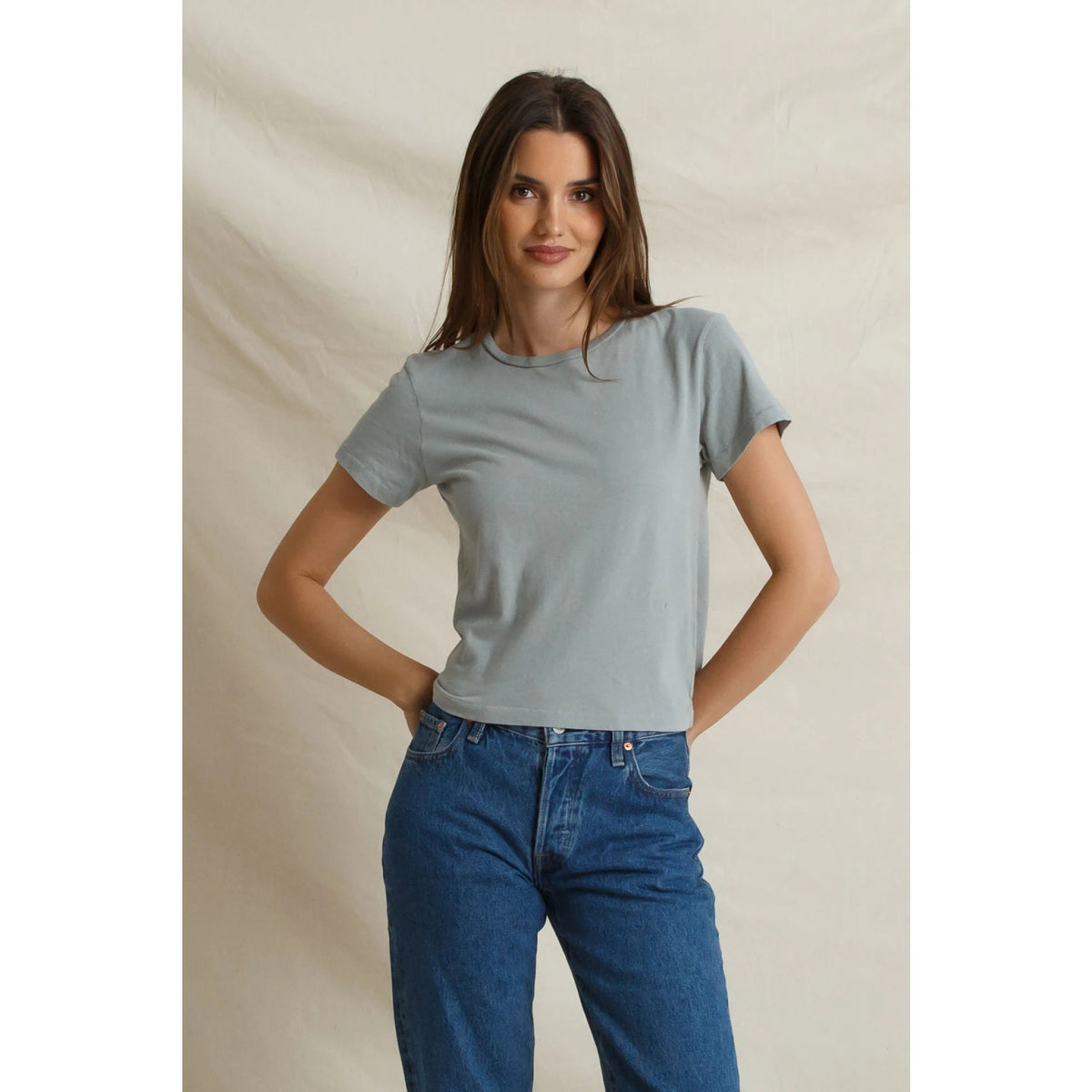 Perfect White Tee Womens Lisa Recycle Cotton Slim Crew Tee