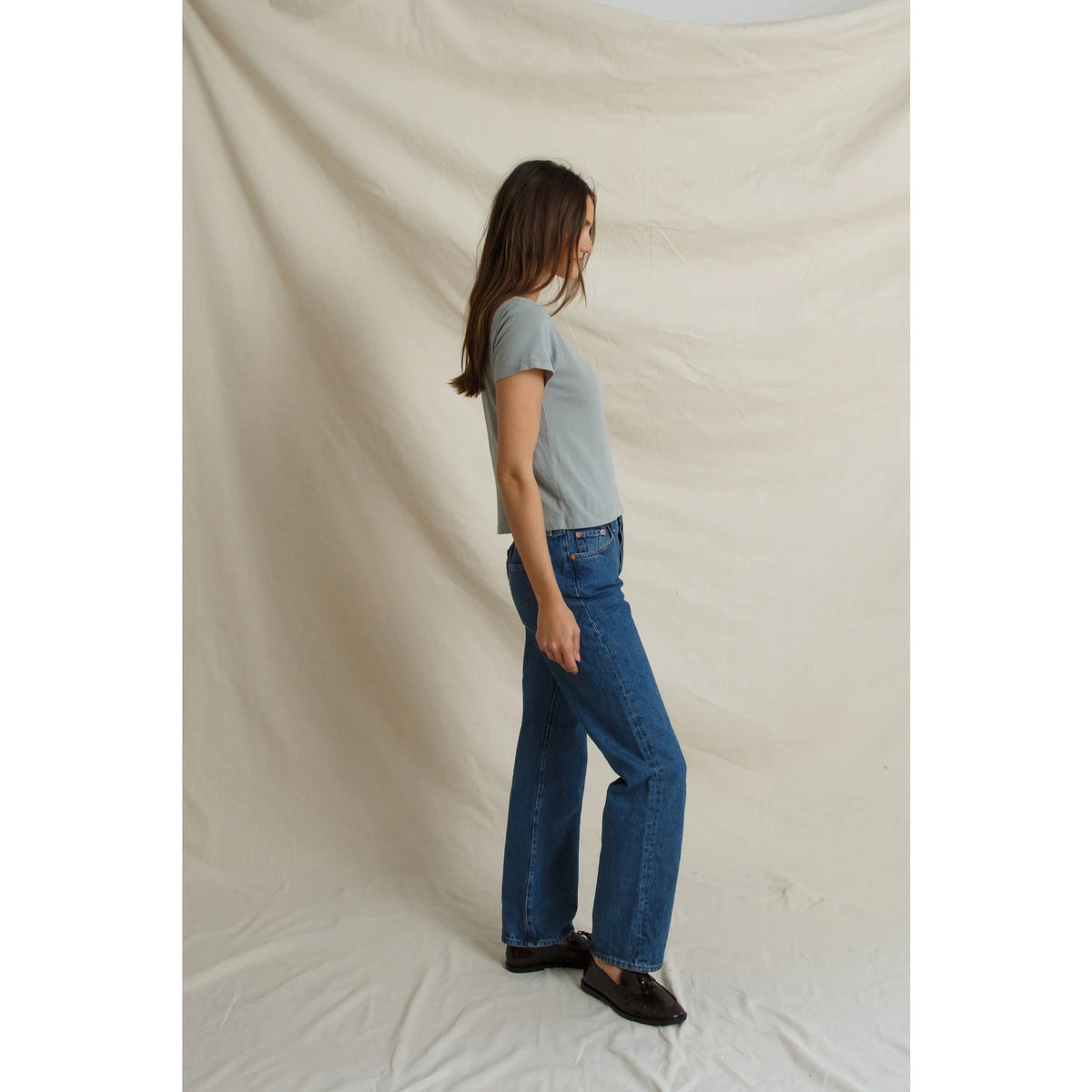 Perfect White Tee Womens Lisa Recycle Cotton Slim Crew Tee