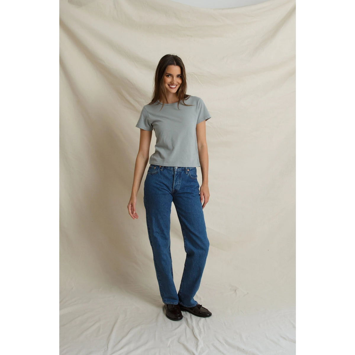 Perfect White Tee Womens Lisa Recycle Cotton Slim Crew Tee