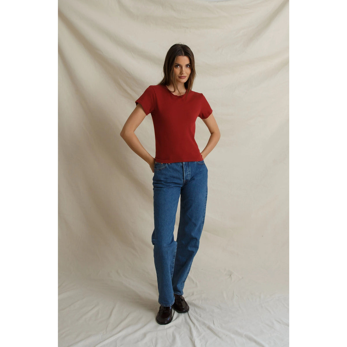 Perfect White Tee Womens Lisa Recycle Cotton Slim Crew Tee