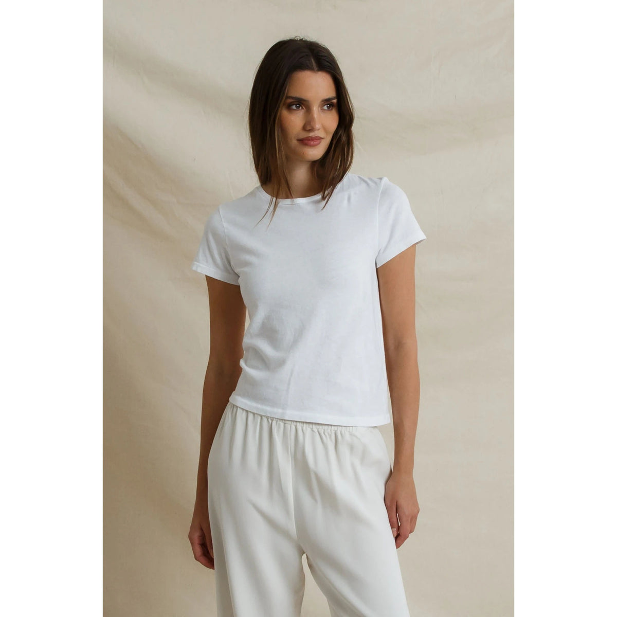 Perfect White Tee Womens Lisa Recycle Cotton Slim Crew Tee