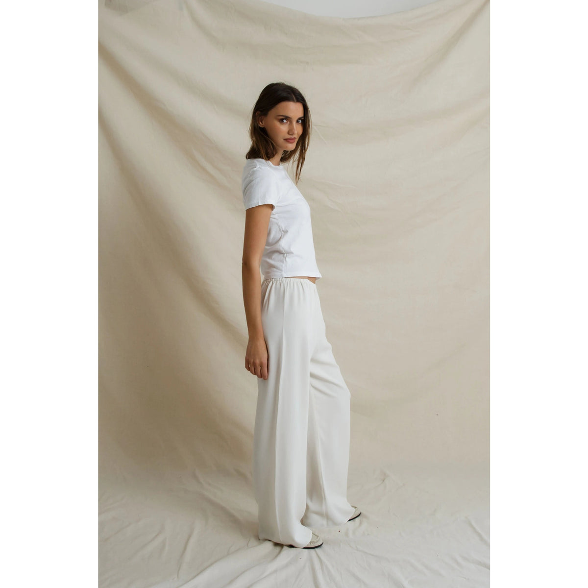 Perfect White Tee Womens Lisa Recycle Cotton Slim Crew Tee