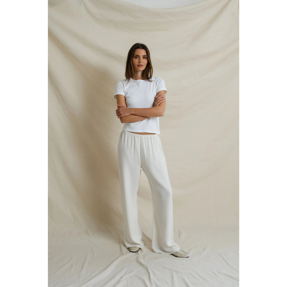 Perfect White Tee Womens Lisa Recycle Cotton Slim Crew Tee