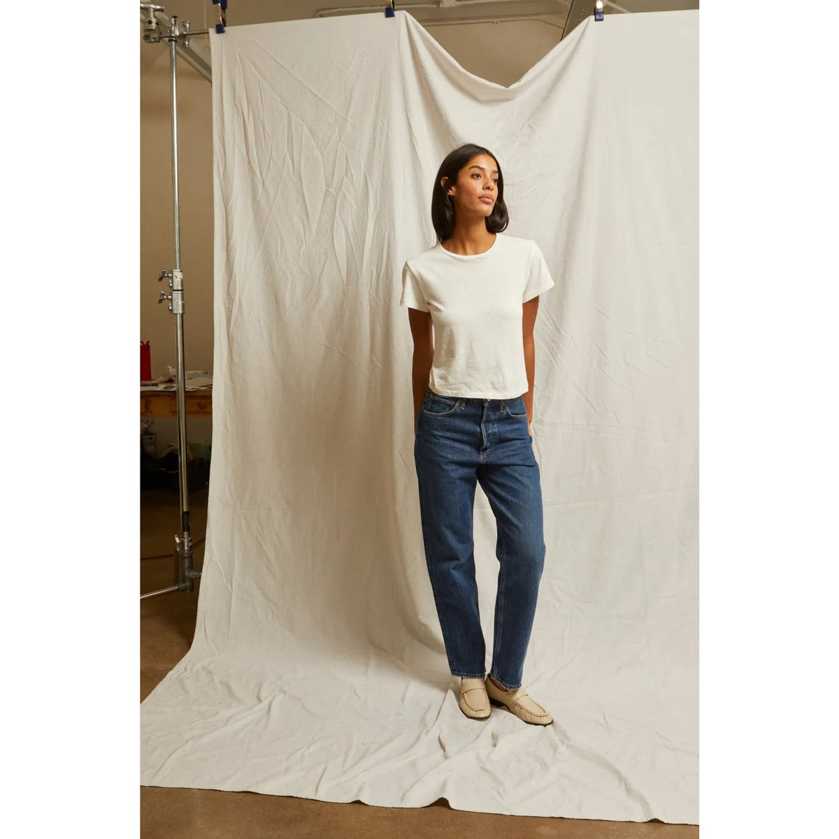 Perfect White Tee Womens Lisa Recycle Cotton Slim Crew Tee