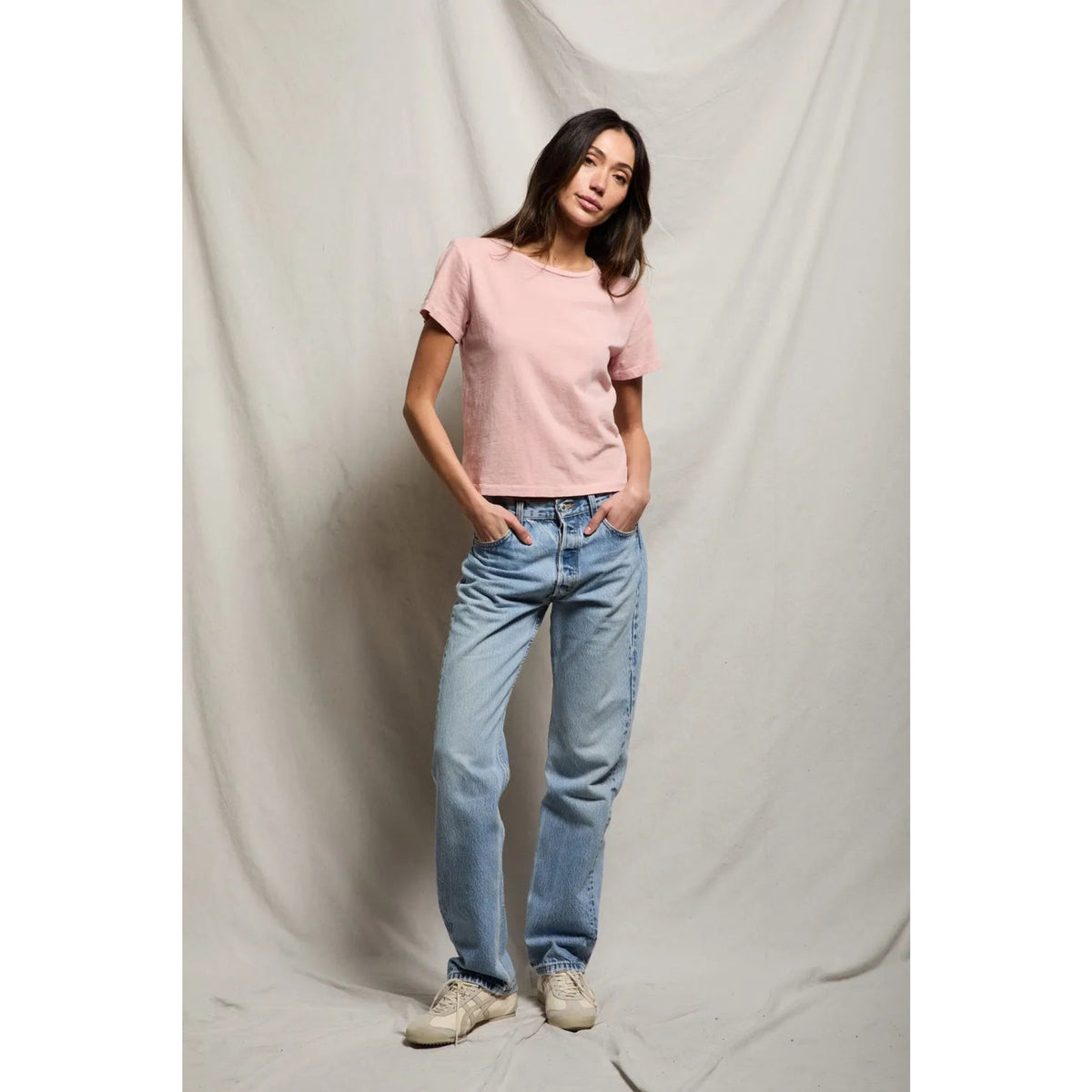 Perfect White Tee Womens Lisa Recycle Cotton Slim Crew Tee