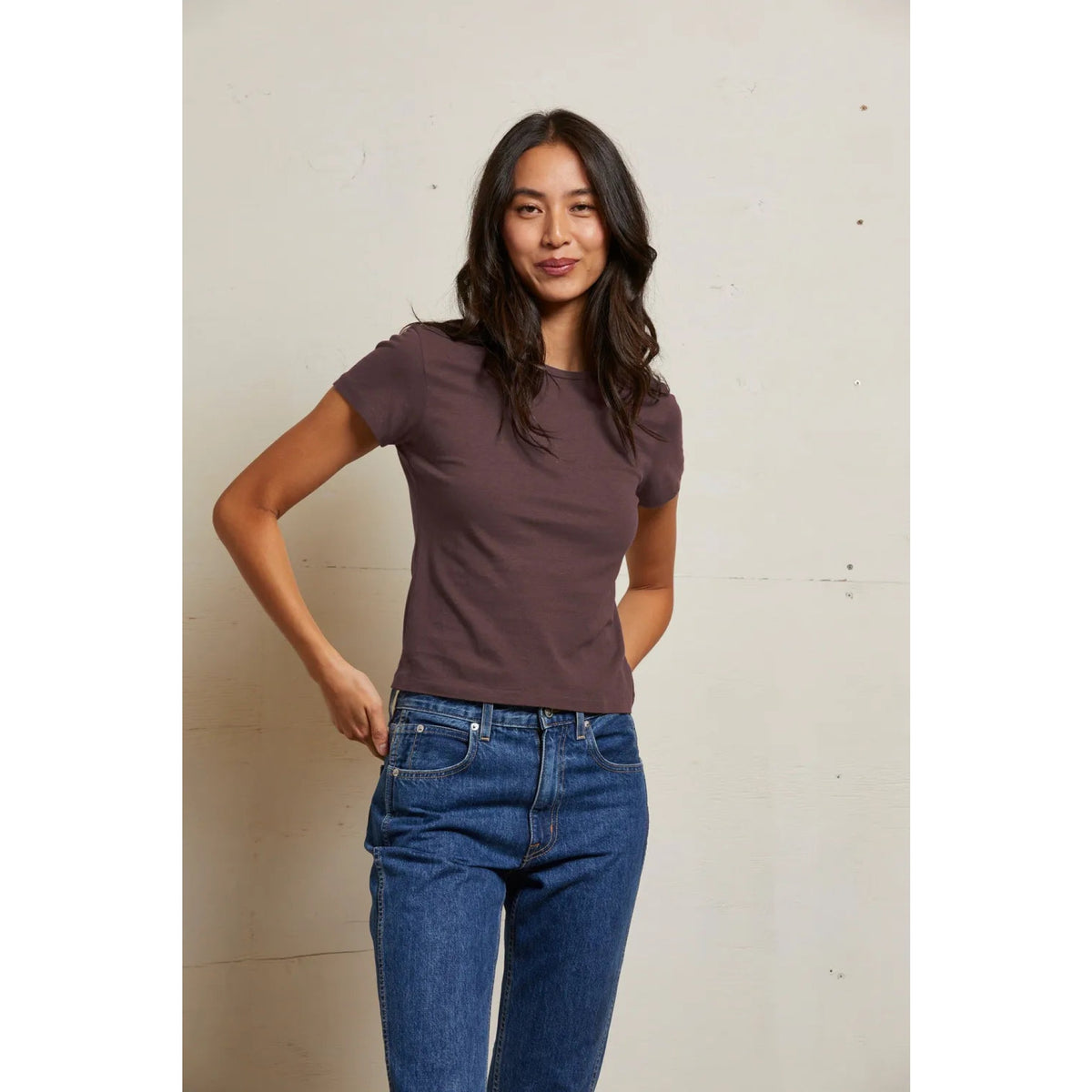 Perfect White Tee Womens Lisa Recycle Cotton Slim Crew Tee