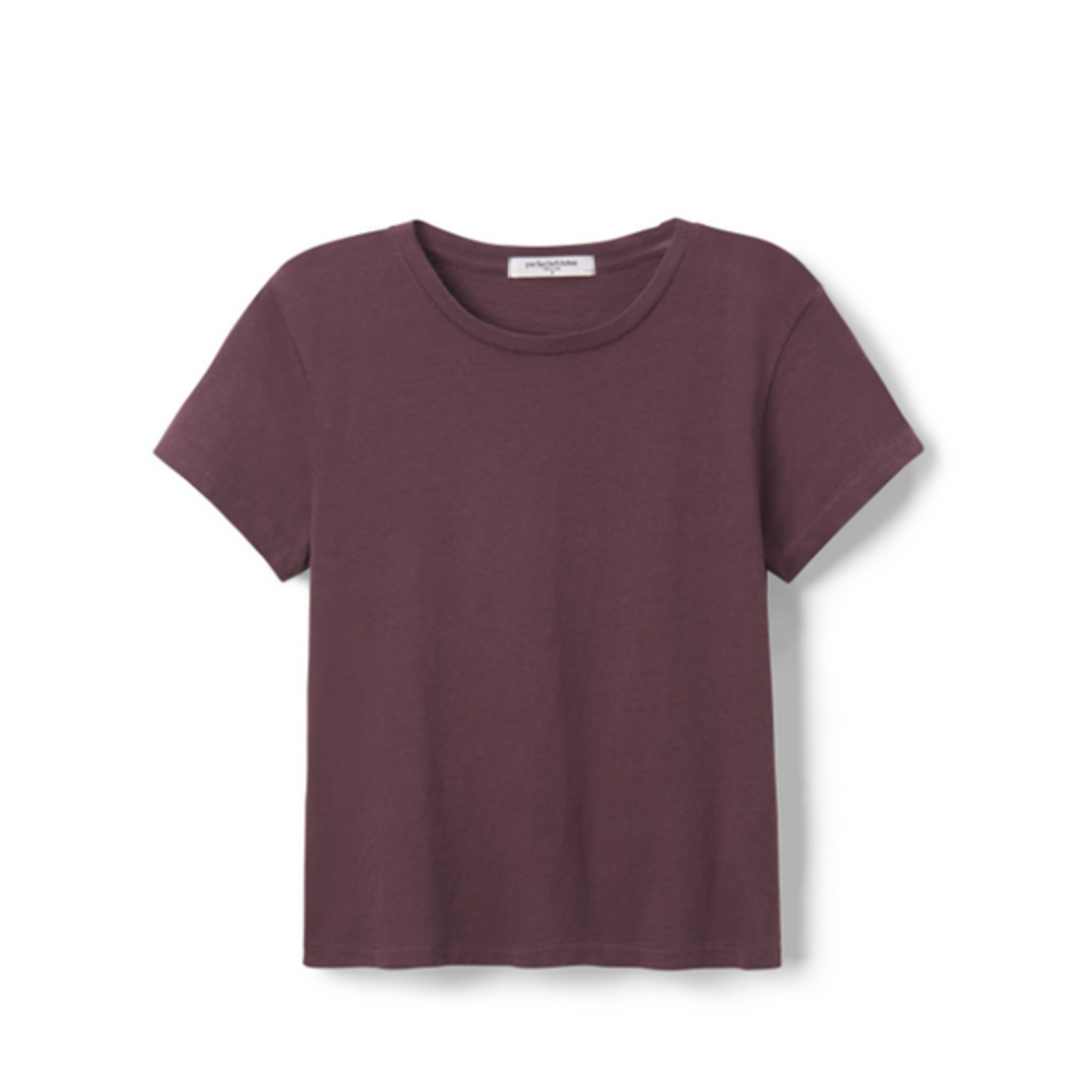 Perfect White Tee Womens Lisa Recycle Cotton Slim Crew Tee-Plum