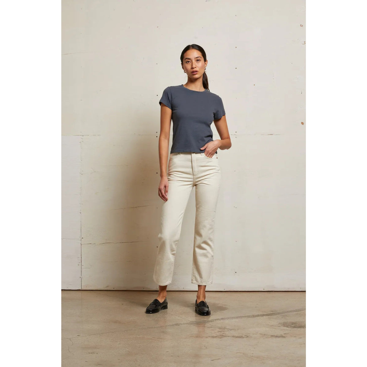 Perfect White Tee Womens Lisa Recycle Cotton Slim Crew Tee