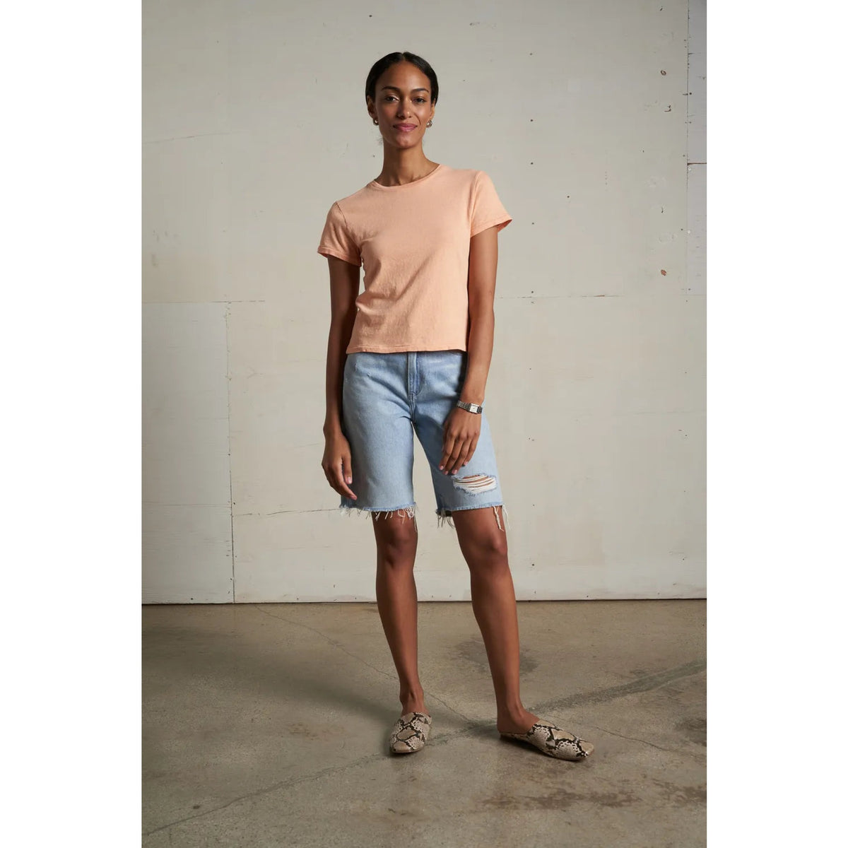 Perfect White Tee Womens Lisa Recycle Cotton Slim Crew Tee
