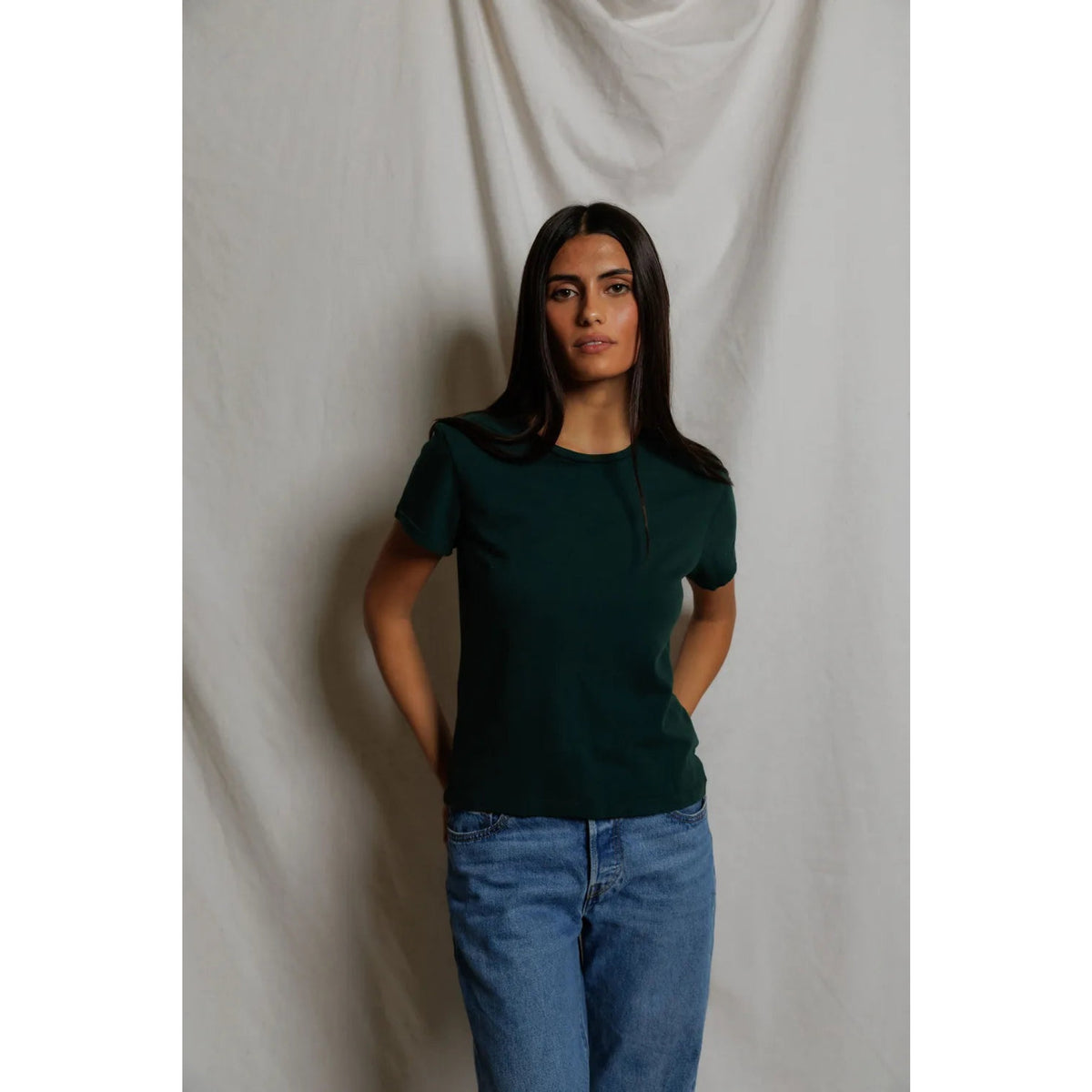 Perfect White Tee Womens Lisa Recycle Cotton Slim Crew Tee