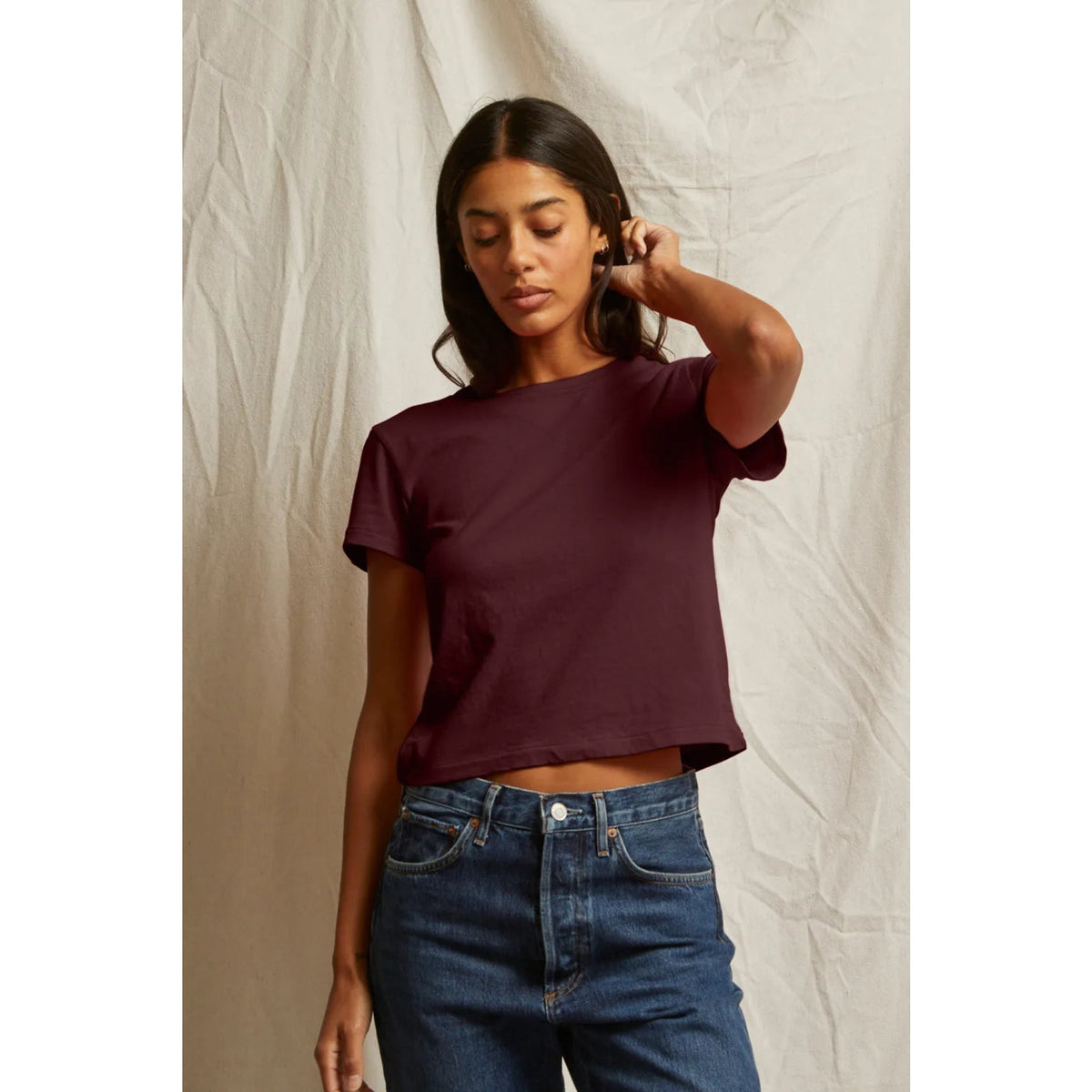 Perfect White Tee Womens Lisa Recycle Cotton Slim Crew Tee