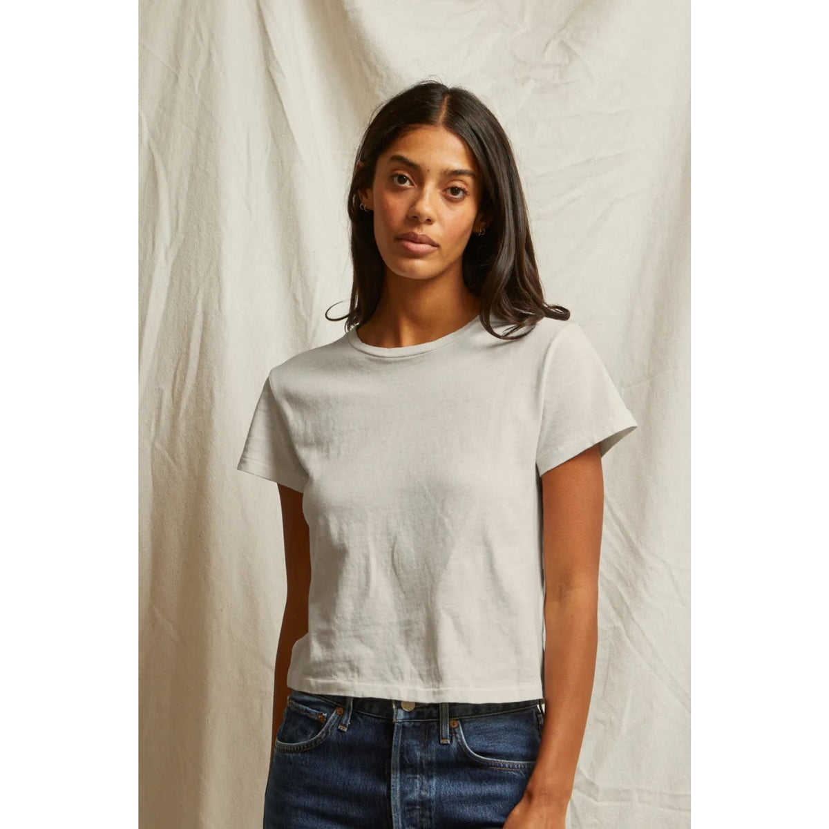 Perfect White Tee Womens Lisa Recycle Cotton Slim Crew Tee