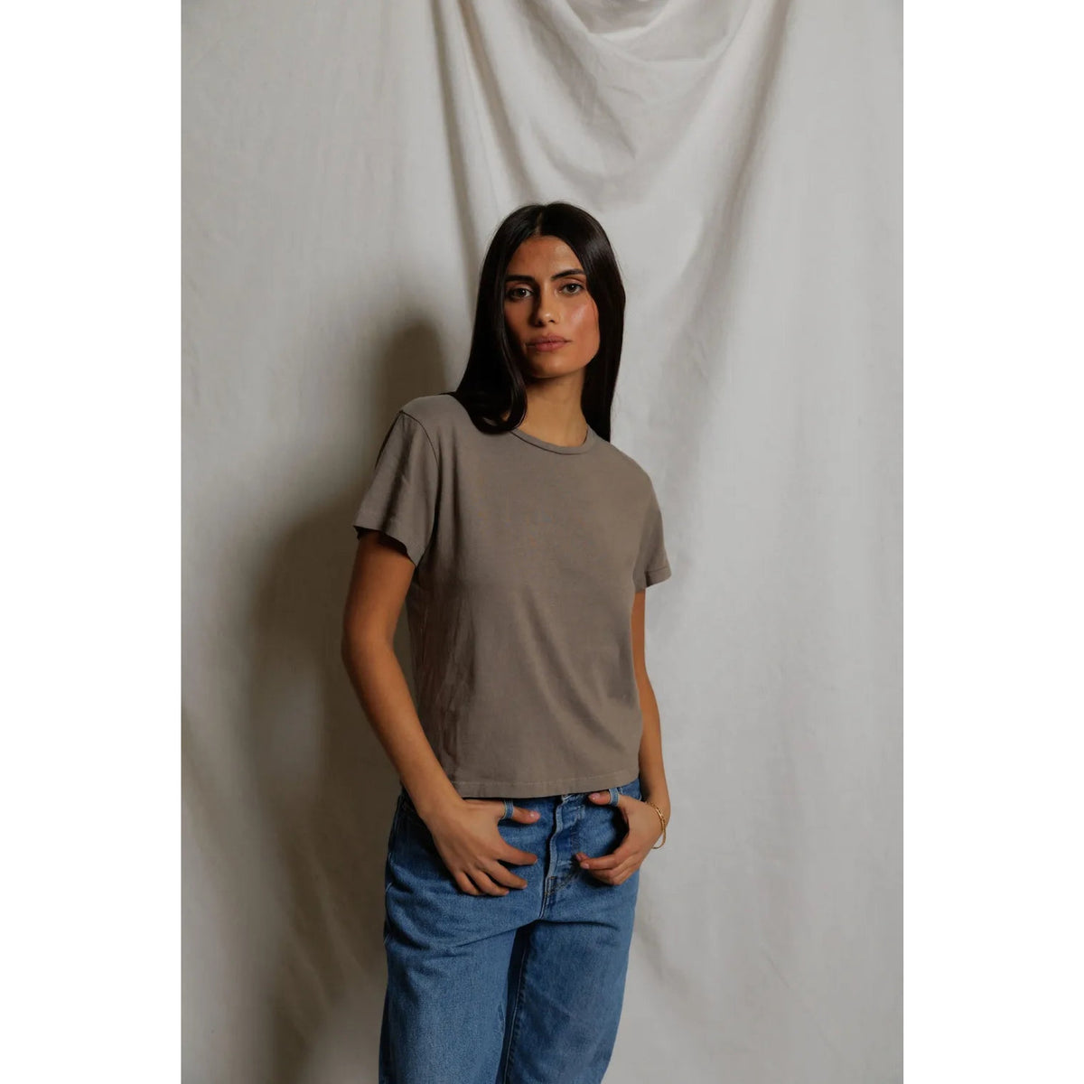 Perfect White Tee Womens Lisa Recycle Cotton Slim Crew Tee