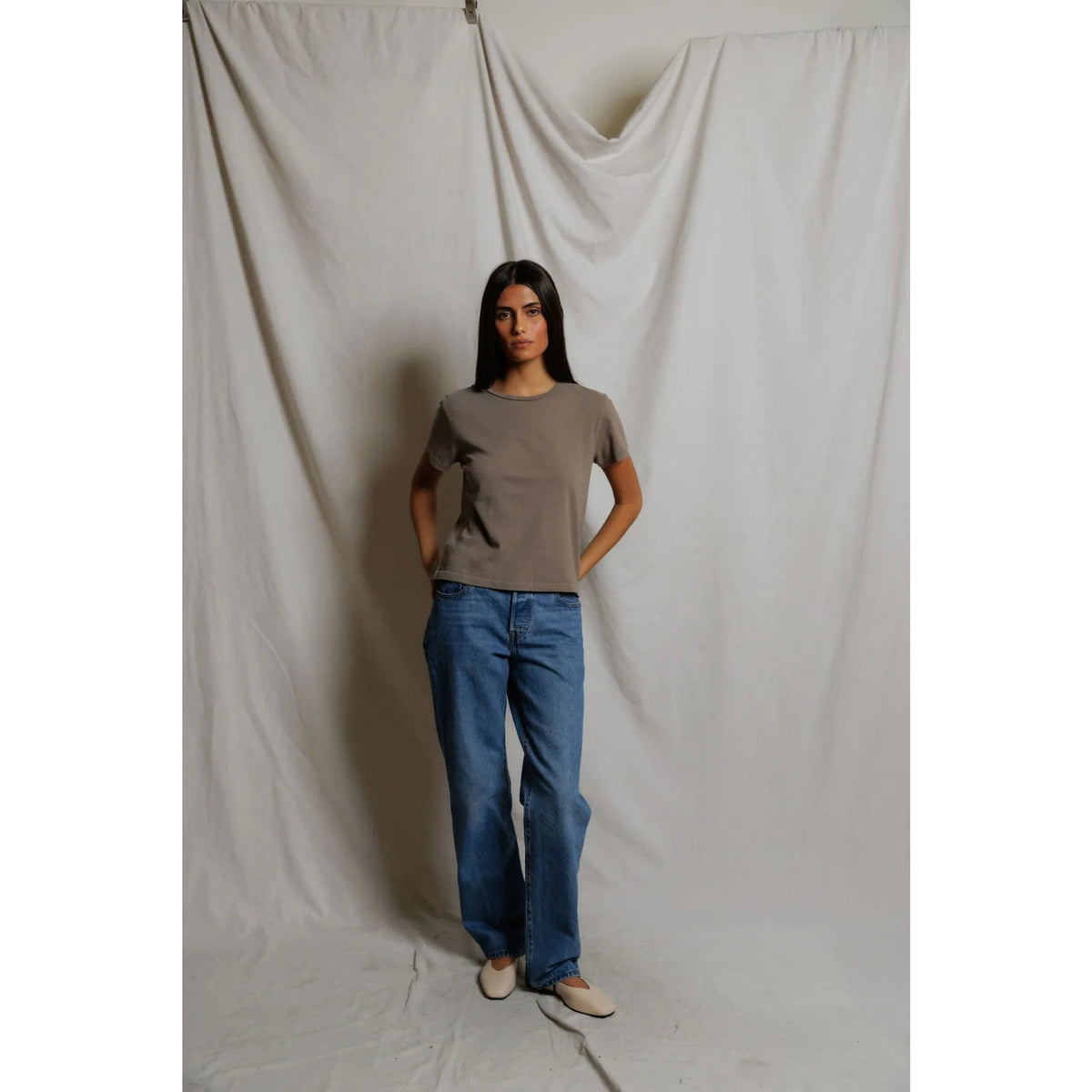 Perfect White Tee Womens Lisa Recycle Cotton Slim Crew Tee