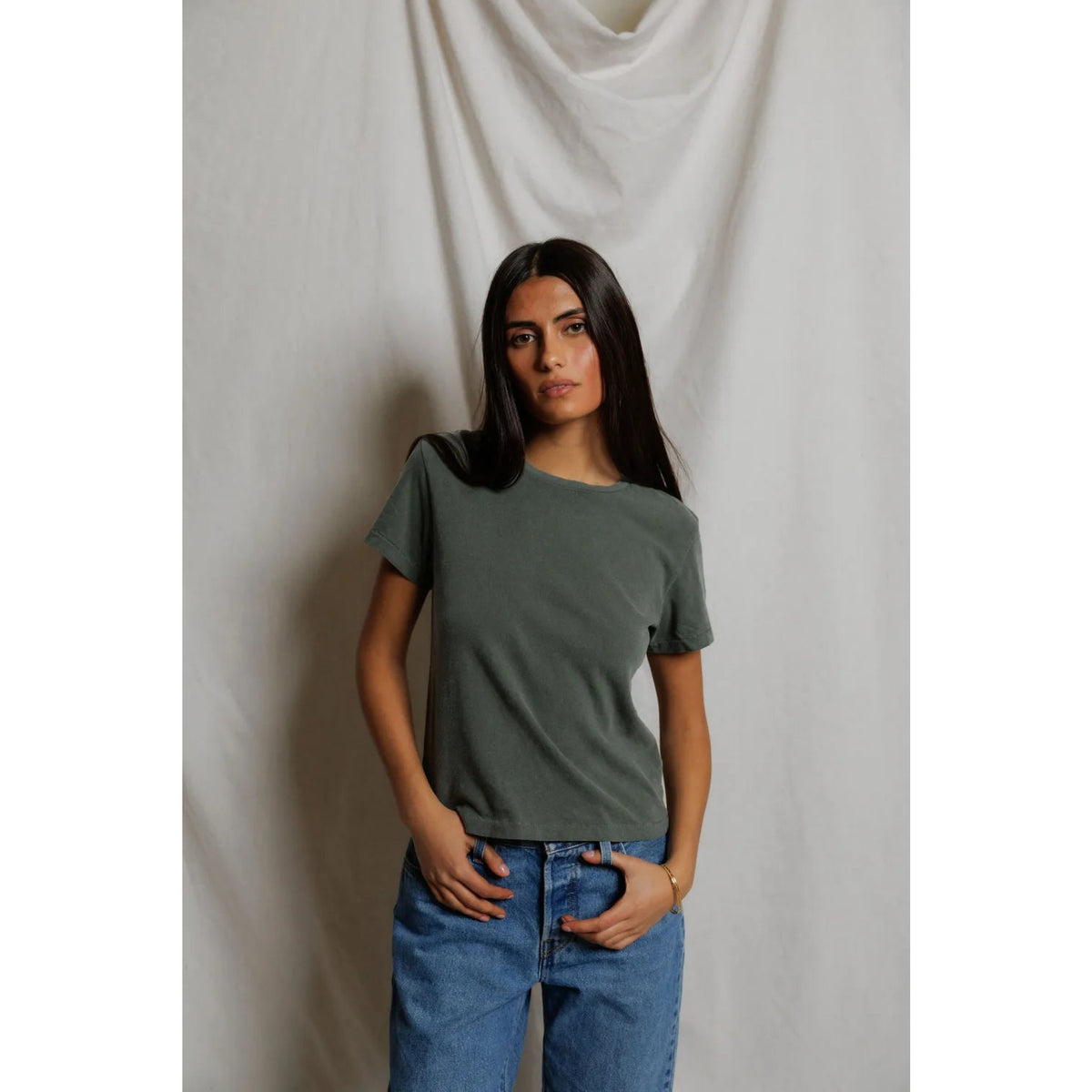 Perfect White Tee Womens Lisa Recycle Cotton Slim Crew Tee