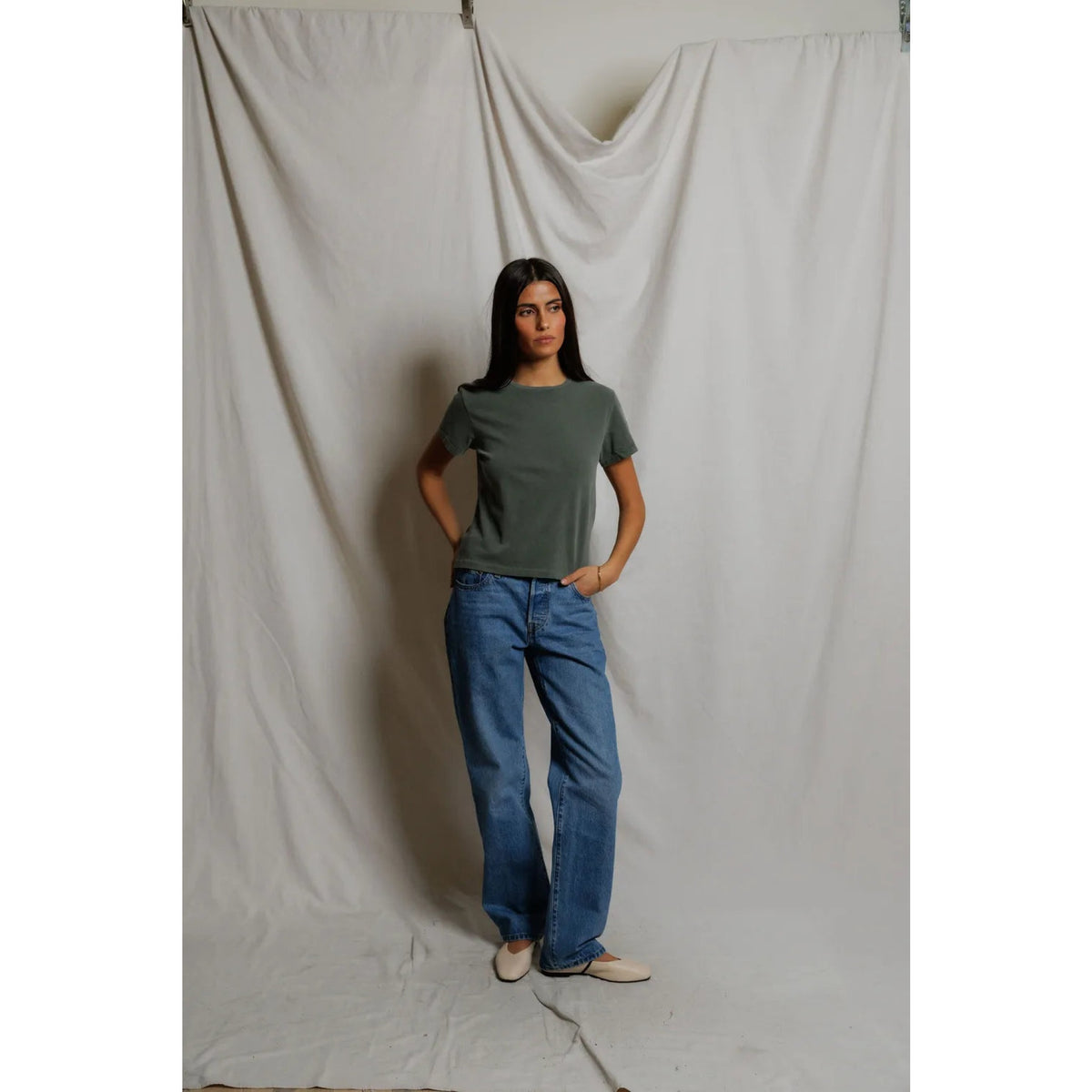 Perfect White Tee Womens Lisa Recycle Cotton Slim Crew Tee