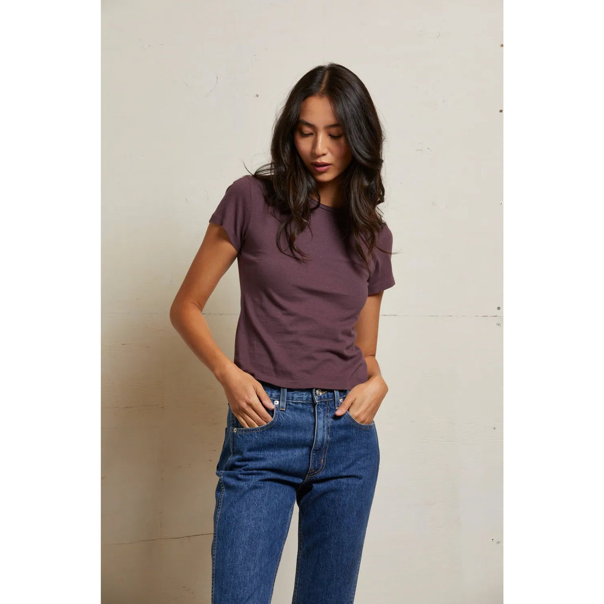 Perfect White Tee Womens Lisa Recycle Cotton Slim Crew Tee