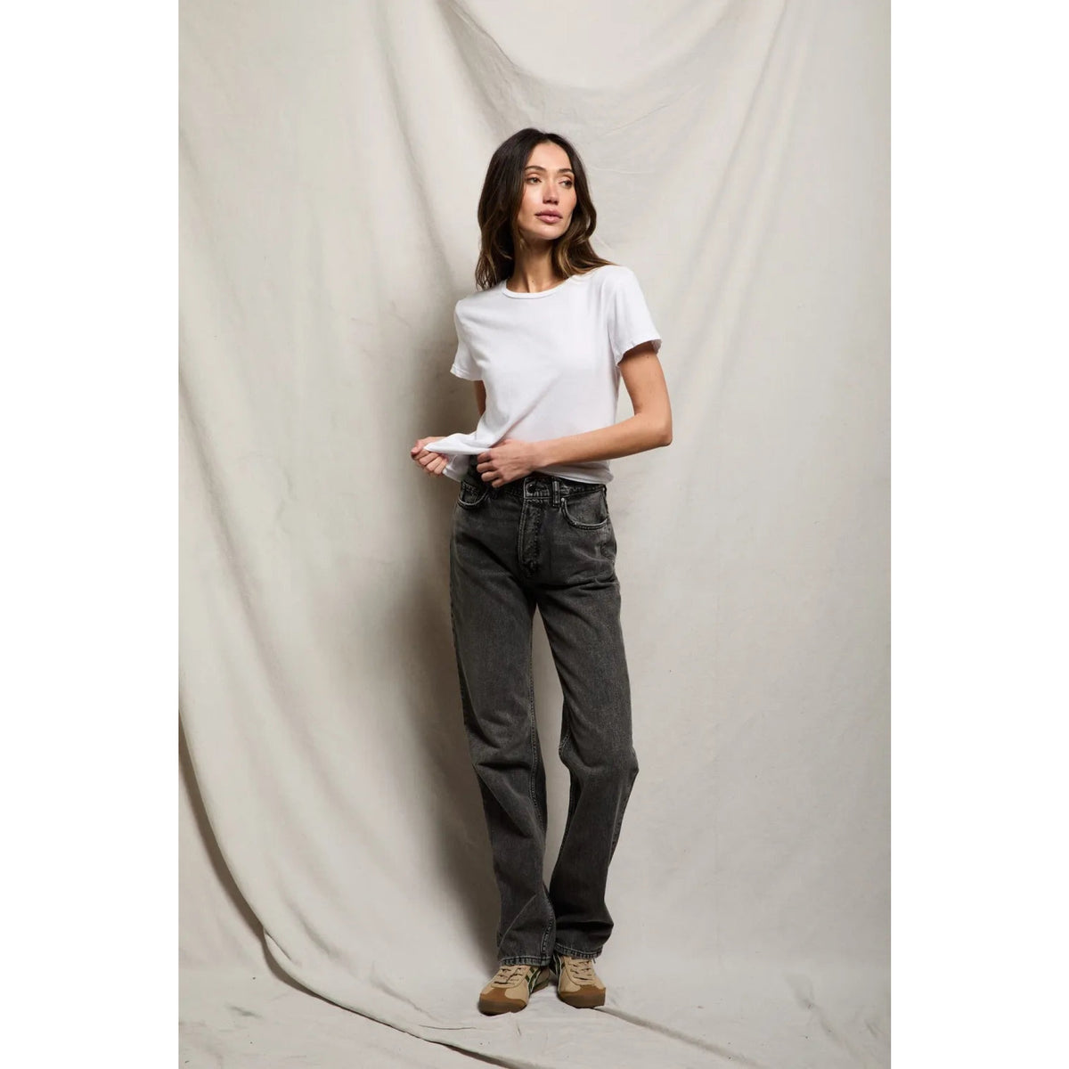 Perfect White Tee Womens Lisa Recycle Cotton Slim Crew Tee