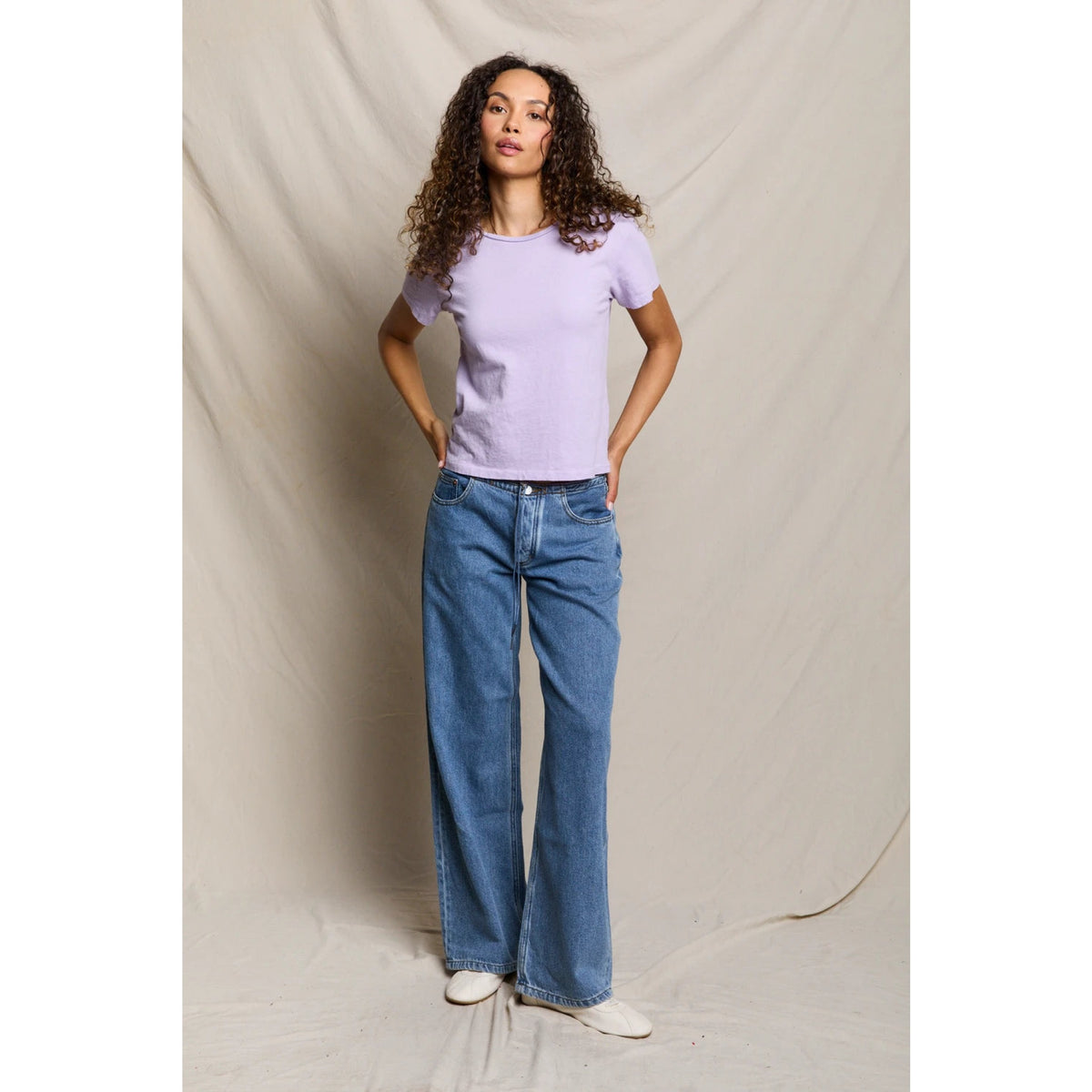 Perfect White Tee Womens Lisa Recycle Cotton Slim Crew Tee