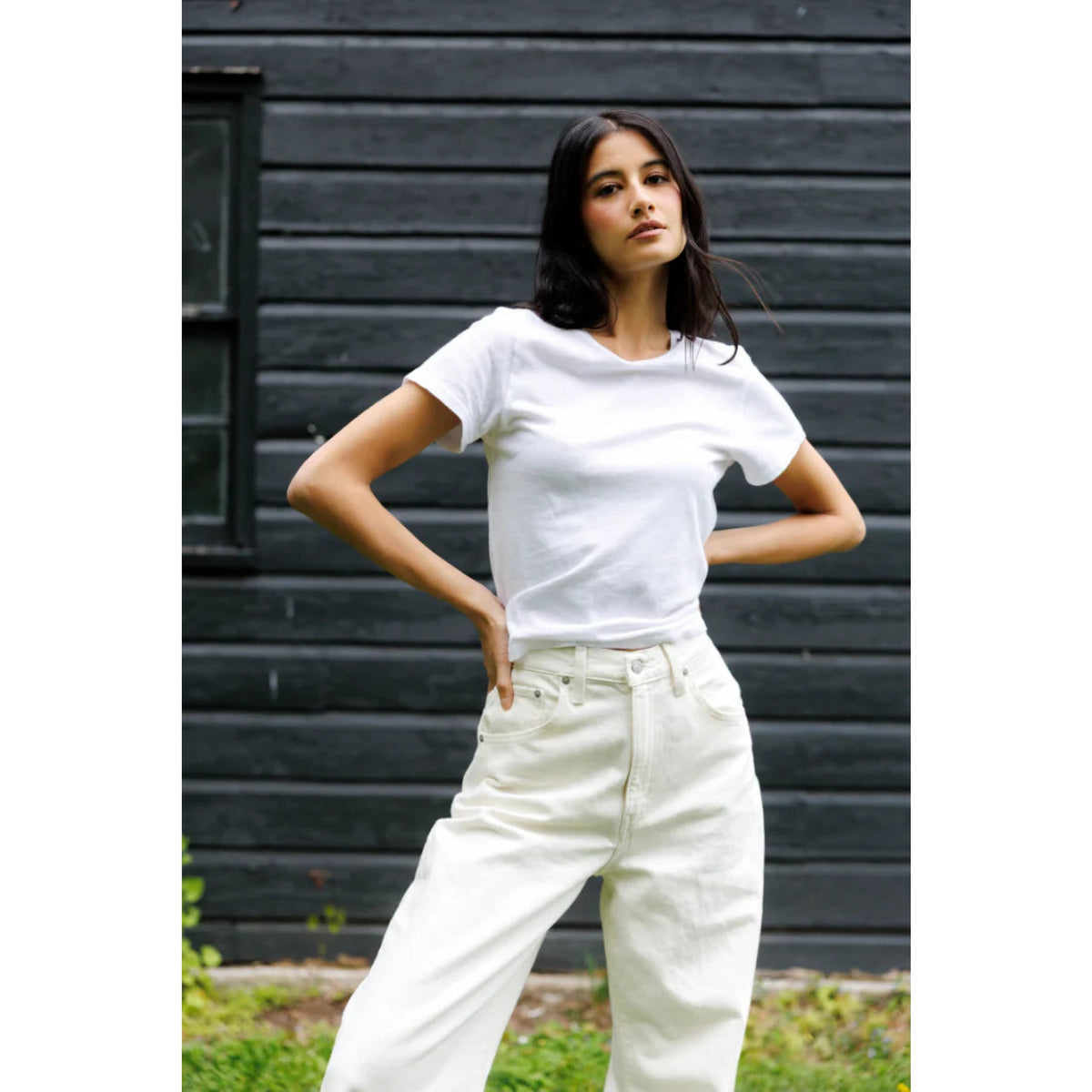 Perfect White Tee Womens Lisa Recycle Cotton Slim Crew Tee