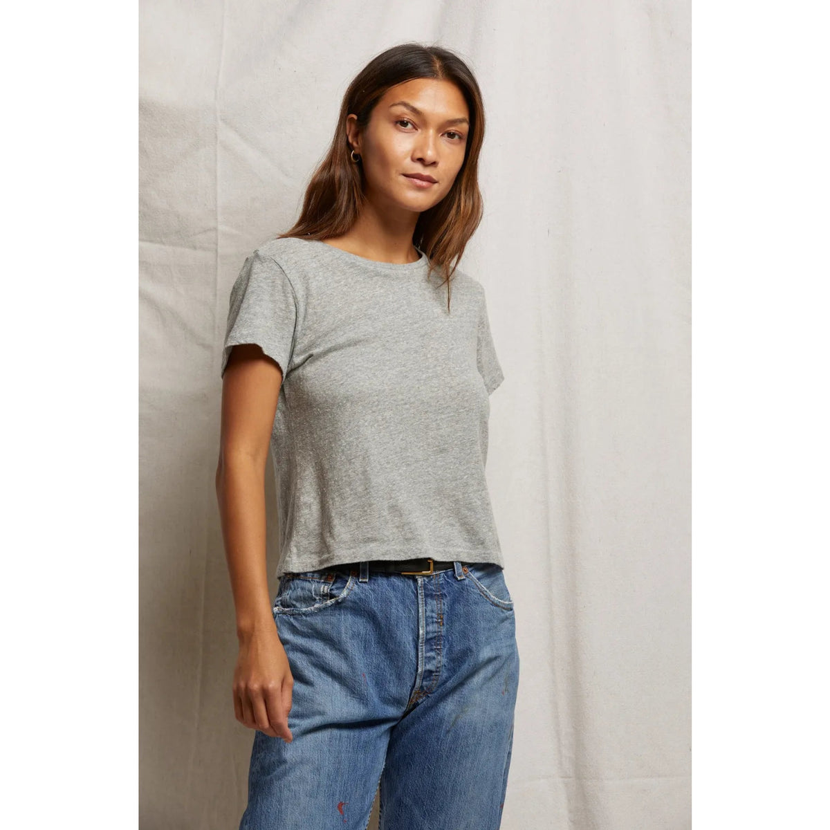 Perfect White Tee Womens Lisa Recycle Cotton Slim Crew Tee