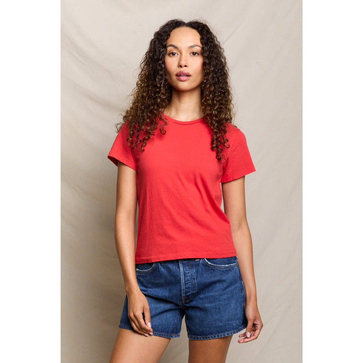 Perfect White Tee Womens Lisa Recycle Cotton Slim Crew Tee