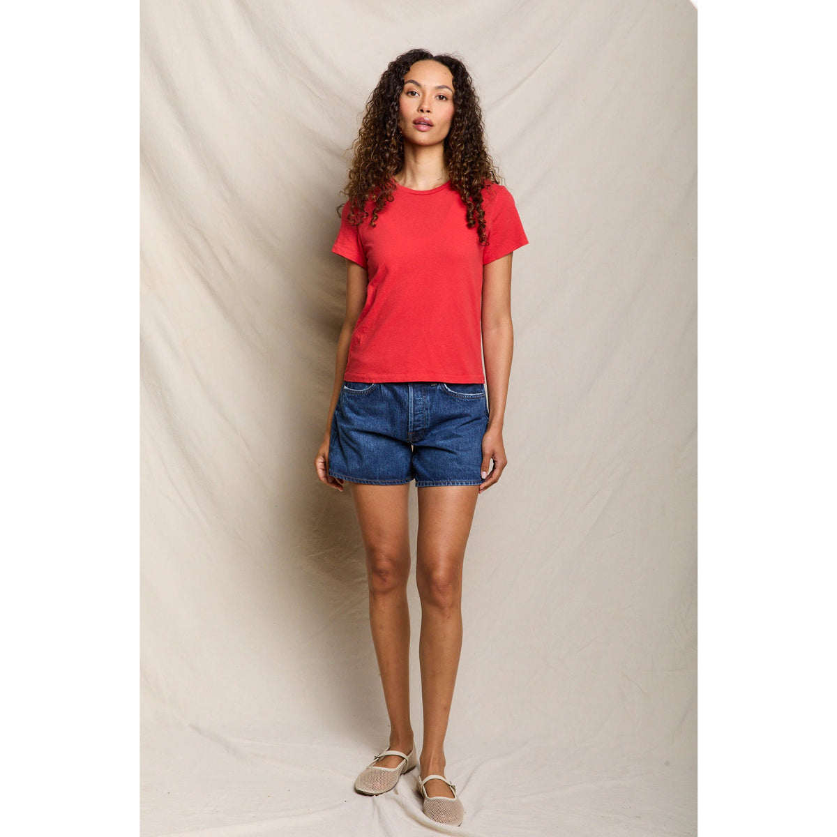 Perfect White Tee Womens Lisa Recycle Cotton Slim Crew Tee