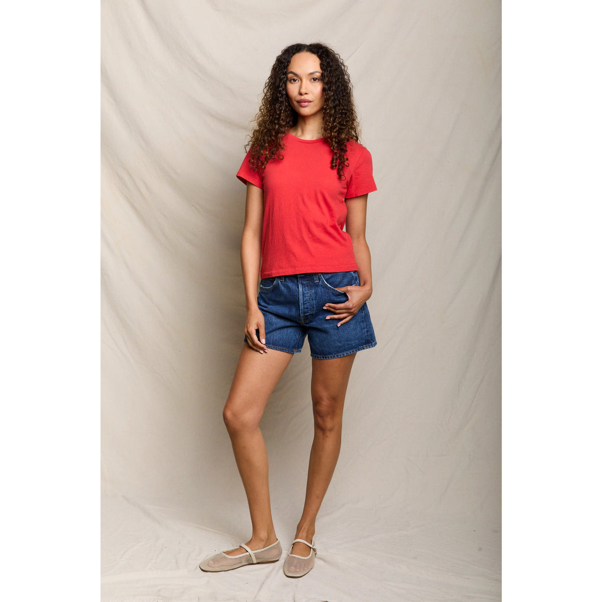 Perfect White Tee Womens Lisa Recycle Cotton Slim Crew Tee
