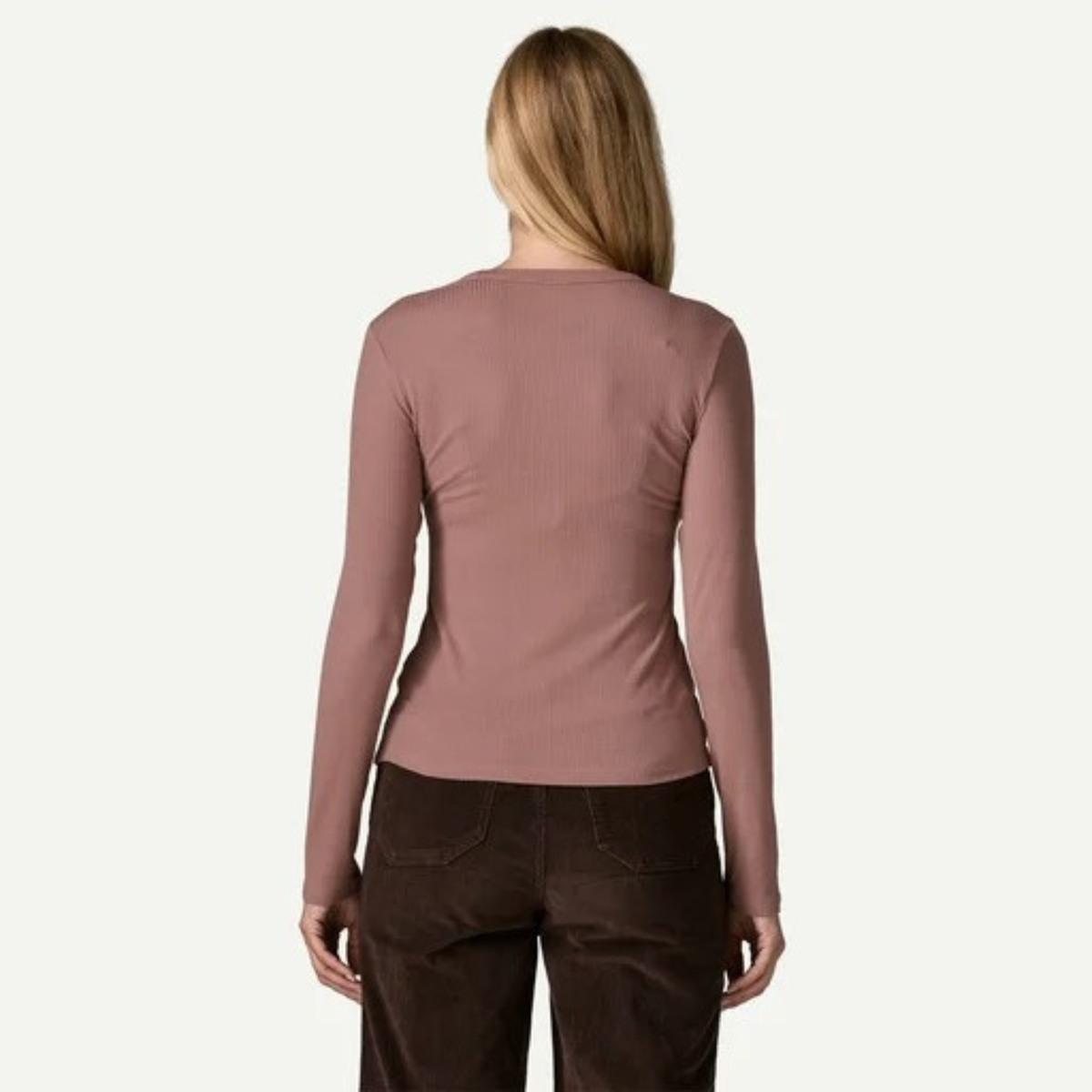 Patagonia Womens Long Sleeve Rib Knit Top-Moonrise Taupe