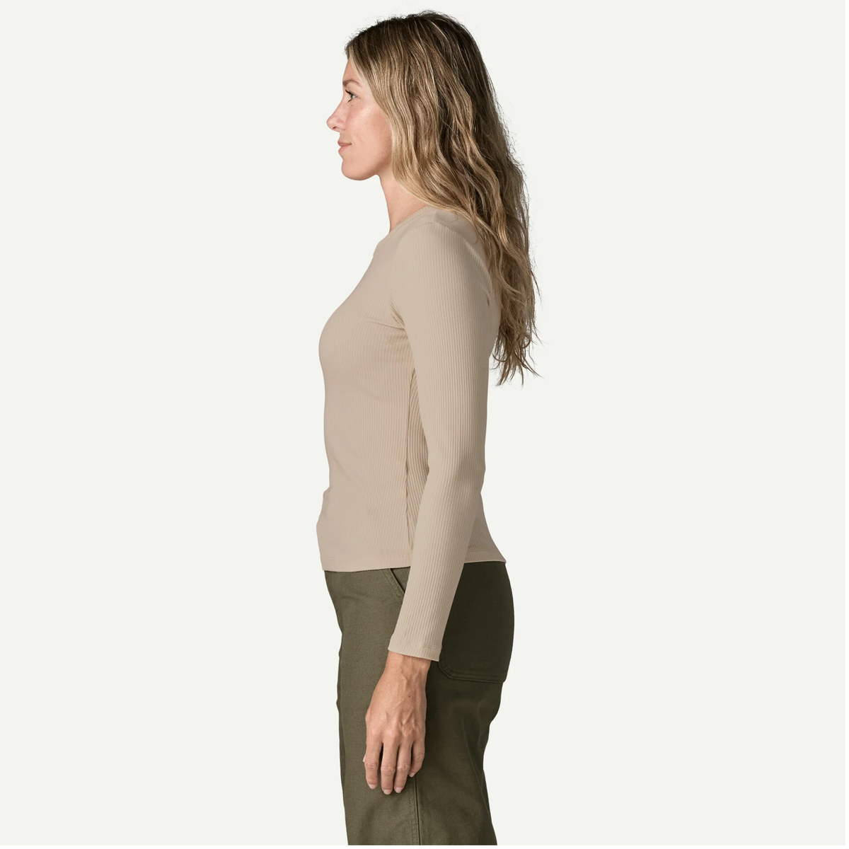 Patagonia Womens Long Sleeve Rib Knit Top- Pumice
