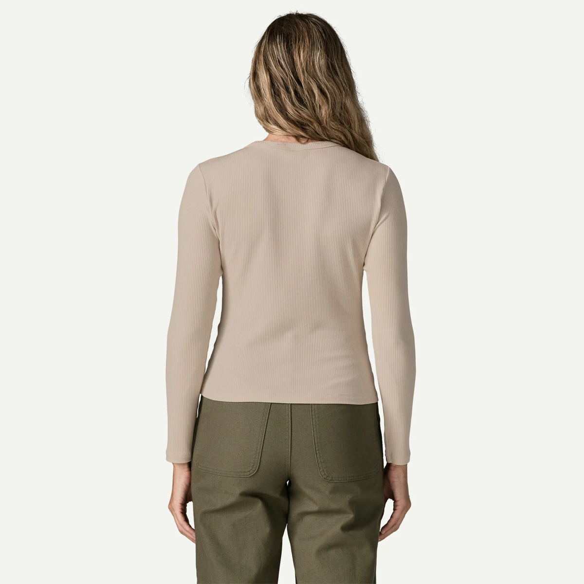 Patagonia Womens Long Sleeve Rib Knit Top- Pumice