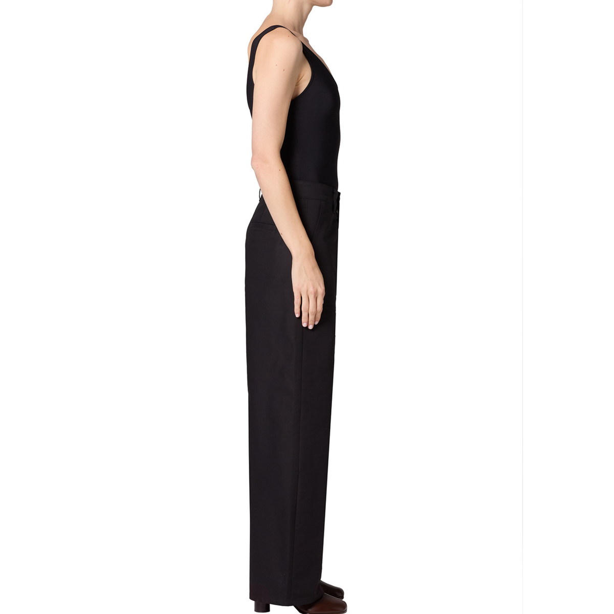 Agolde Womens Low Curve Utility in Sateen-Black