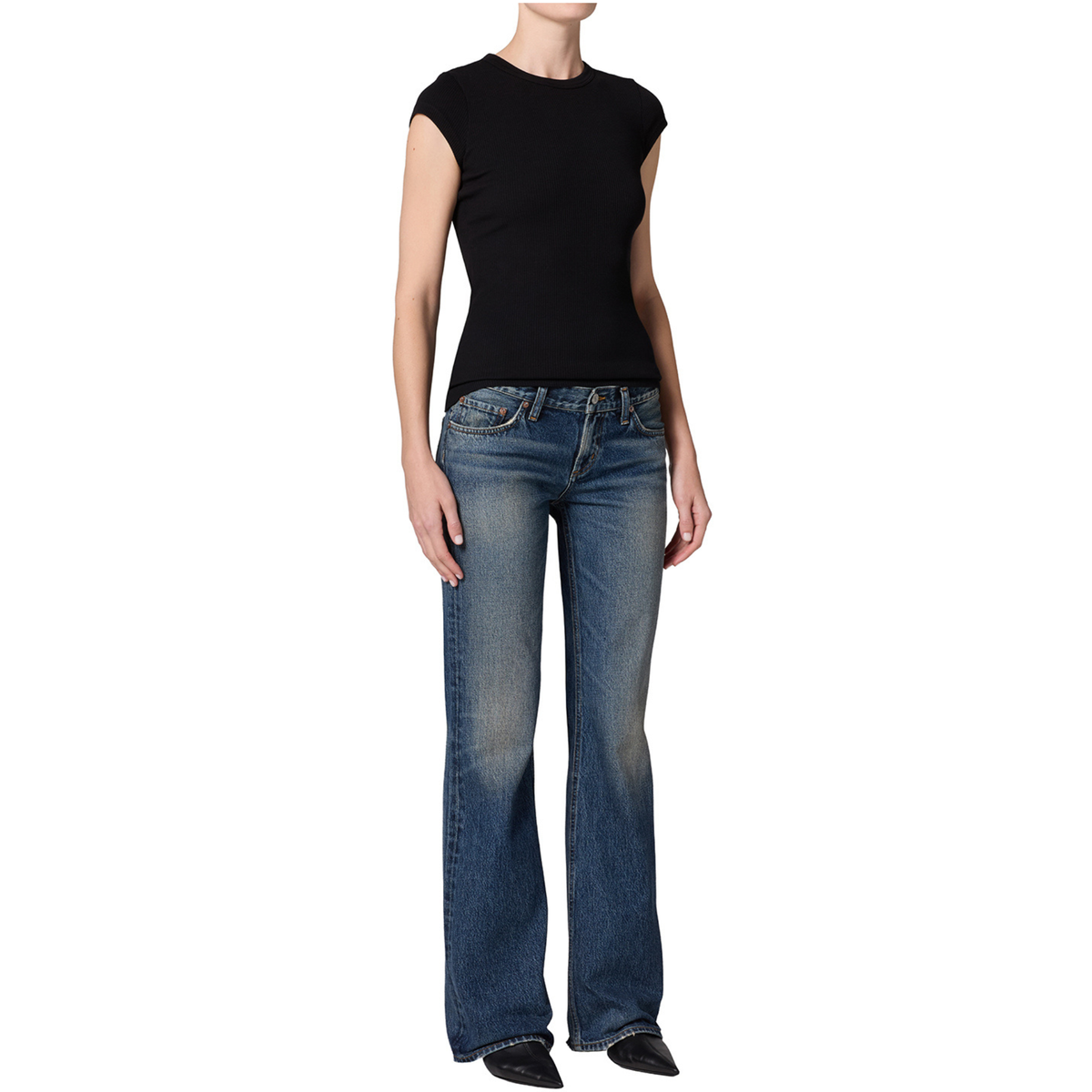 Agolde Womens Low Rise Boot in Combination-Combination