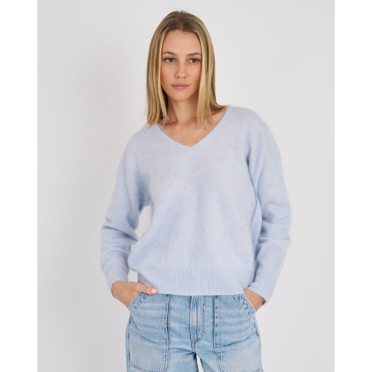 Archer Cashmere Womens Luna Brushed Cashmere Vee